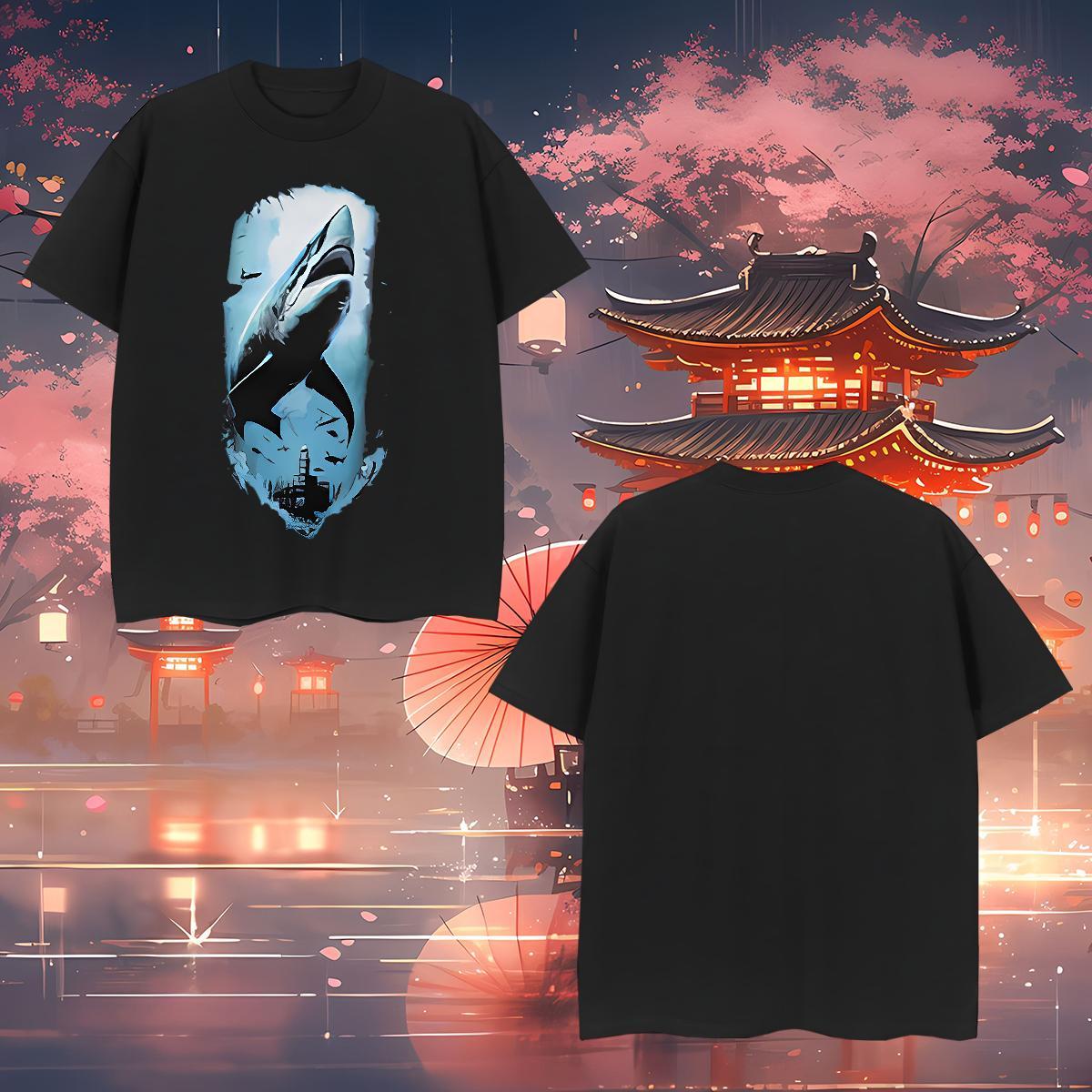 Cool Design Tshirt for Man Woman 230g Pure Cotton shark T-Shirts Casual Crew Neck Anime Factory Direct Clothes