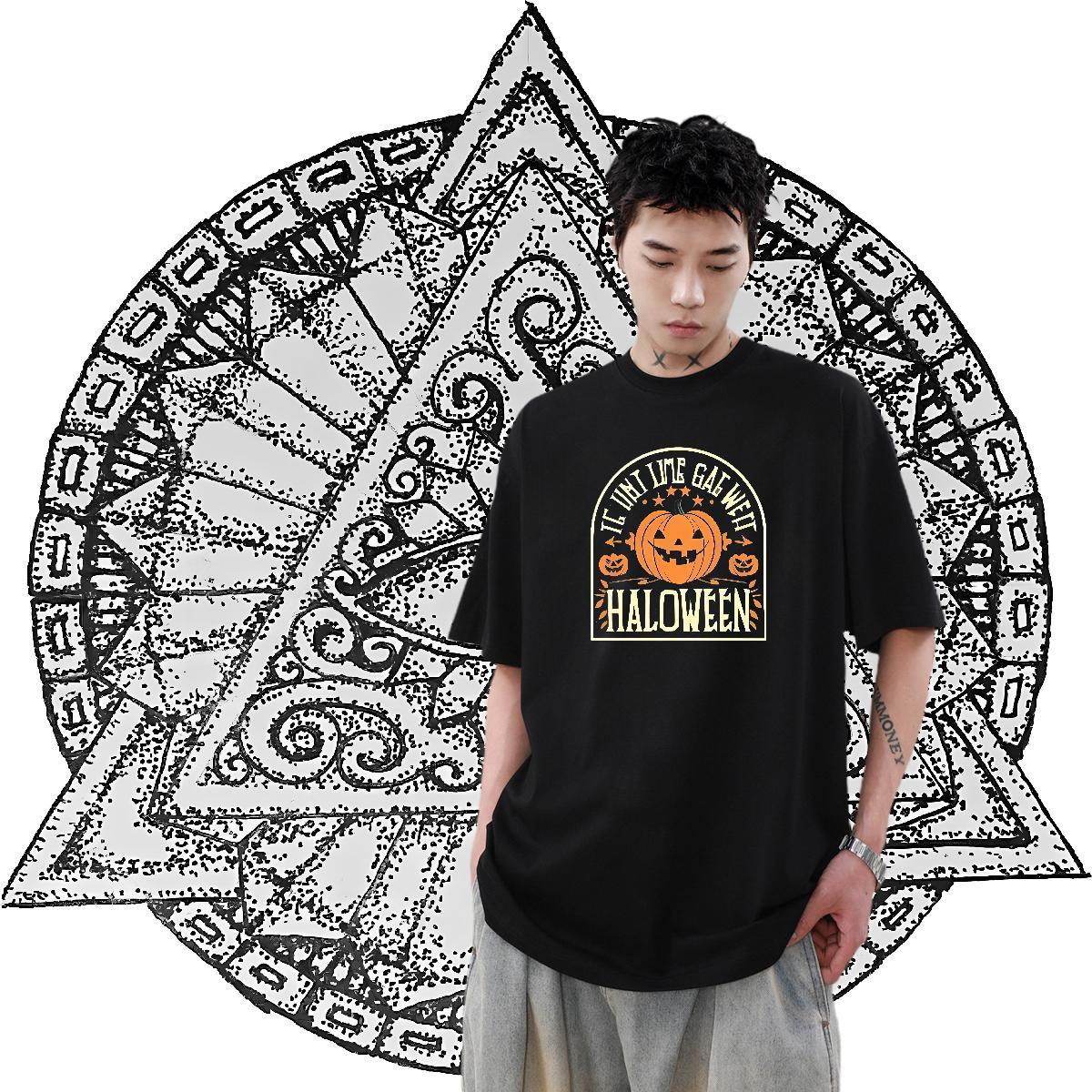 New Mens T Shirts 230g Cotton pumpkin Spring Summer Clothings Breathable Short Sleeve Brand Men Tees Oversized 4XL