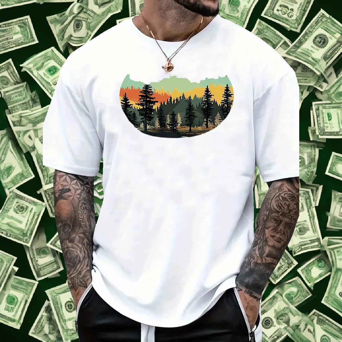 Stylist T Shirt For Man 100% Cotton 230g tree Anime Printing Street Tees O-Neck Short Sleeve Popular Mens Tshirts Custom Printing