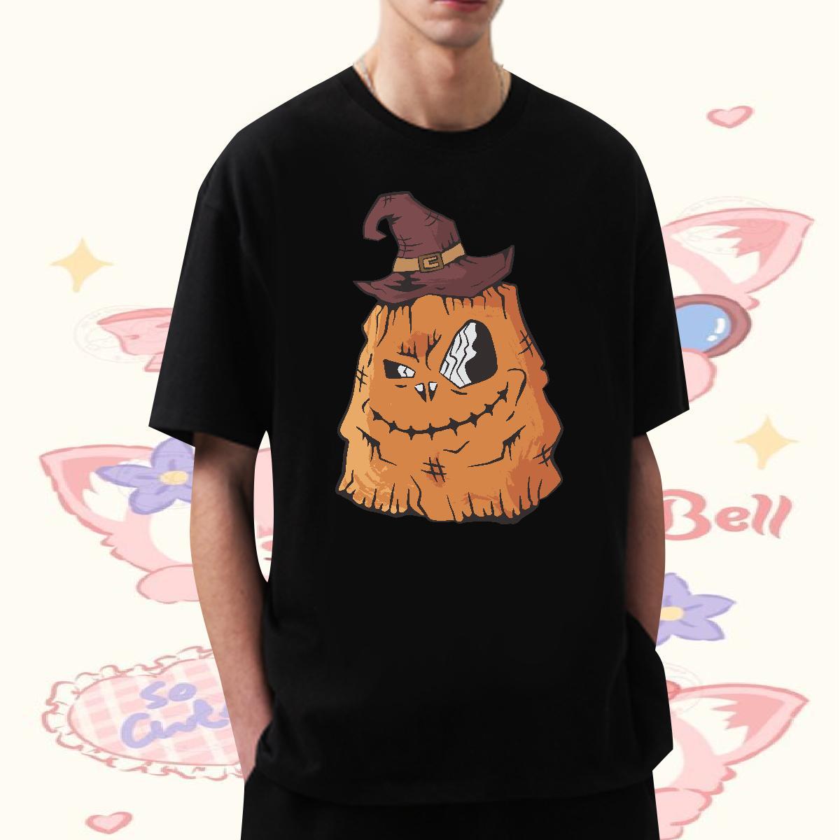 Fashion Designer T shirt 230g Cotton pumpkin Hip Hop Tees Pure Cotton Free Shipping Men Tees Cartoon Print