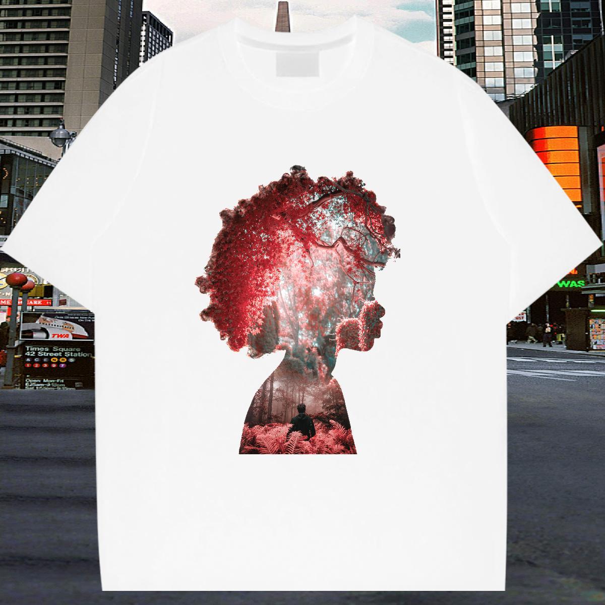 Mens T Shirts 100% Cotton 230g painting Anime Printing Street Breathable Short Sleeve Skull Tshirts Custom Wholesale Clothings