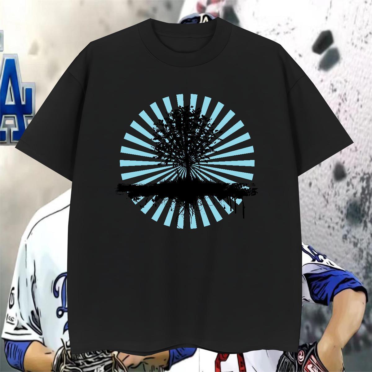 T Shirts Men 100% Cotton 230g tree Spring Summer Breathable Short Sleeve Custom Cartoon Couples T Shirts Classic Unisex Tops Tees