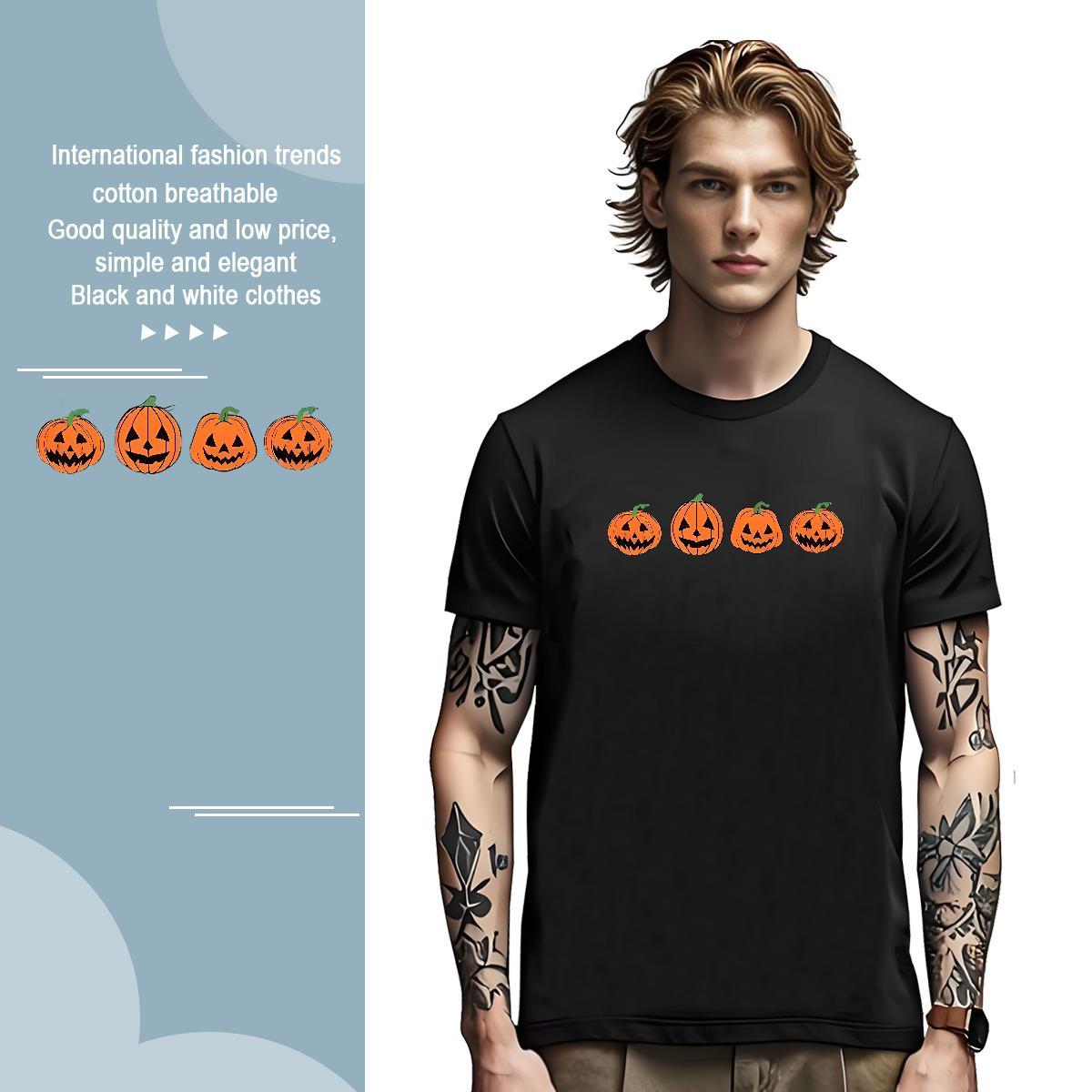 Cool Design Men Tees 230g Pure Cotton halloween Mens T Shirts Casual Daily Wear Short Sleeve O-Neck DIY Printed 2024 Summer Tops Shirt