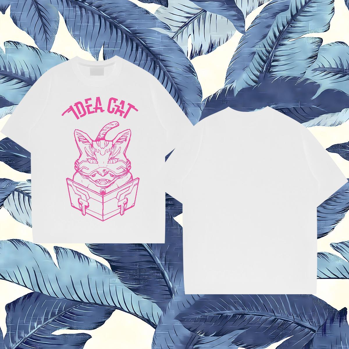 Custom Men T Shirts 230g Pure Cotton cat Casual Polos Breathable Cool Design Men Tshirts DIY
