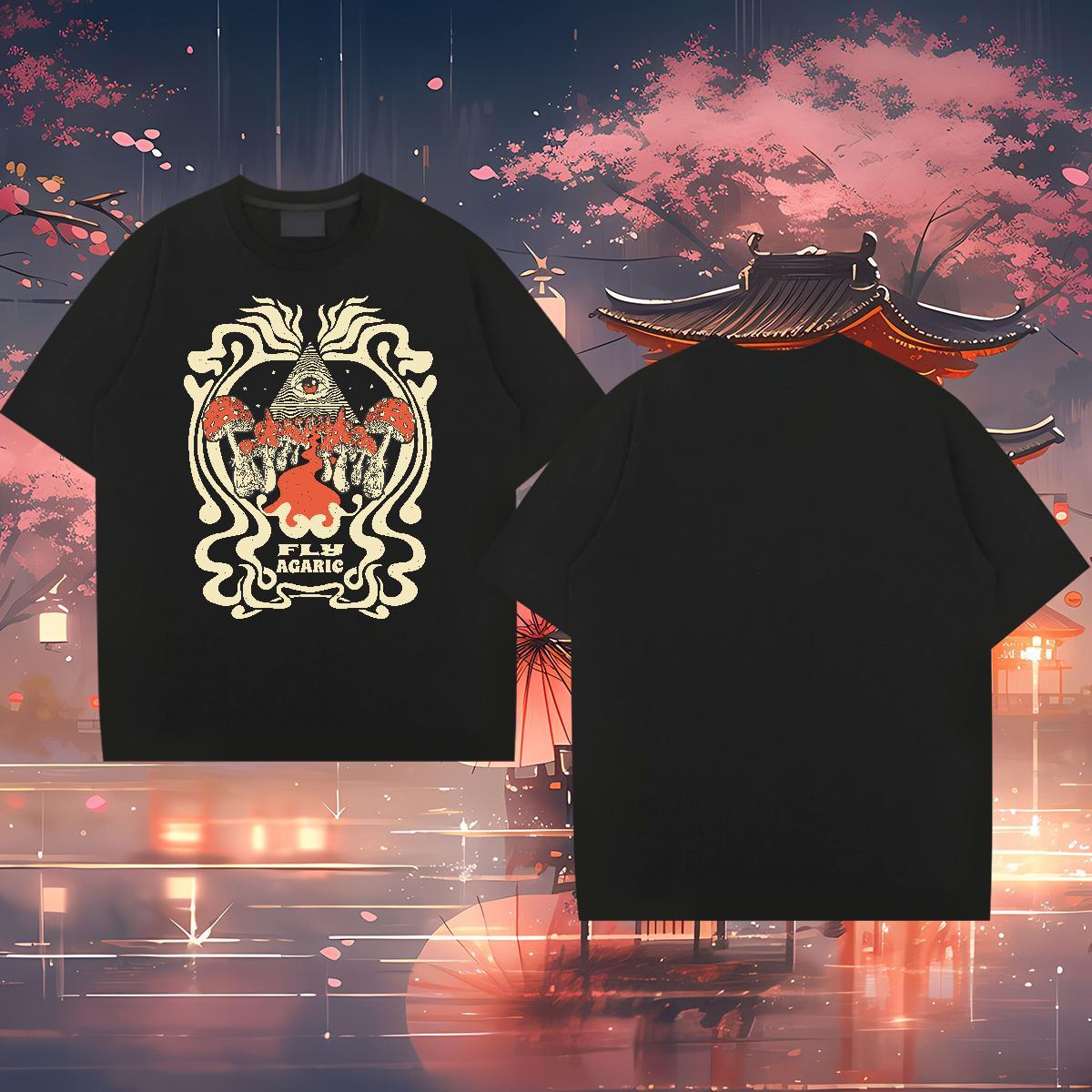 DIY Customized Men T Shirts 100% Cotton 230g mushroom Casual Beach Tshirts Short Sleeve O-Neck Designer Men Tees DIY Printed