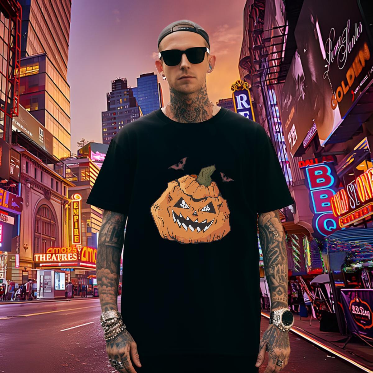 Designer Men Tops Tees 230g 100% Cotton pumpkin Men T Shirts Sport Round Neck Short Sleeve Plus Size Custom Stylist Tees Shirts