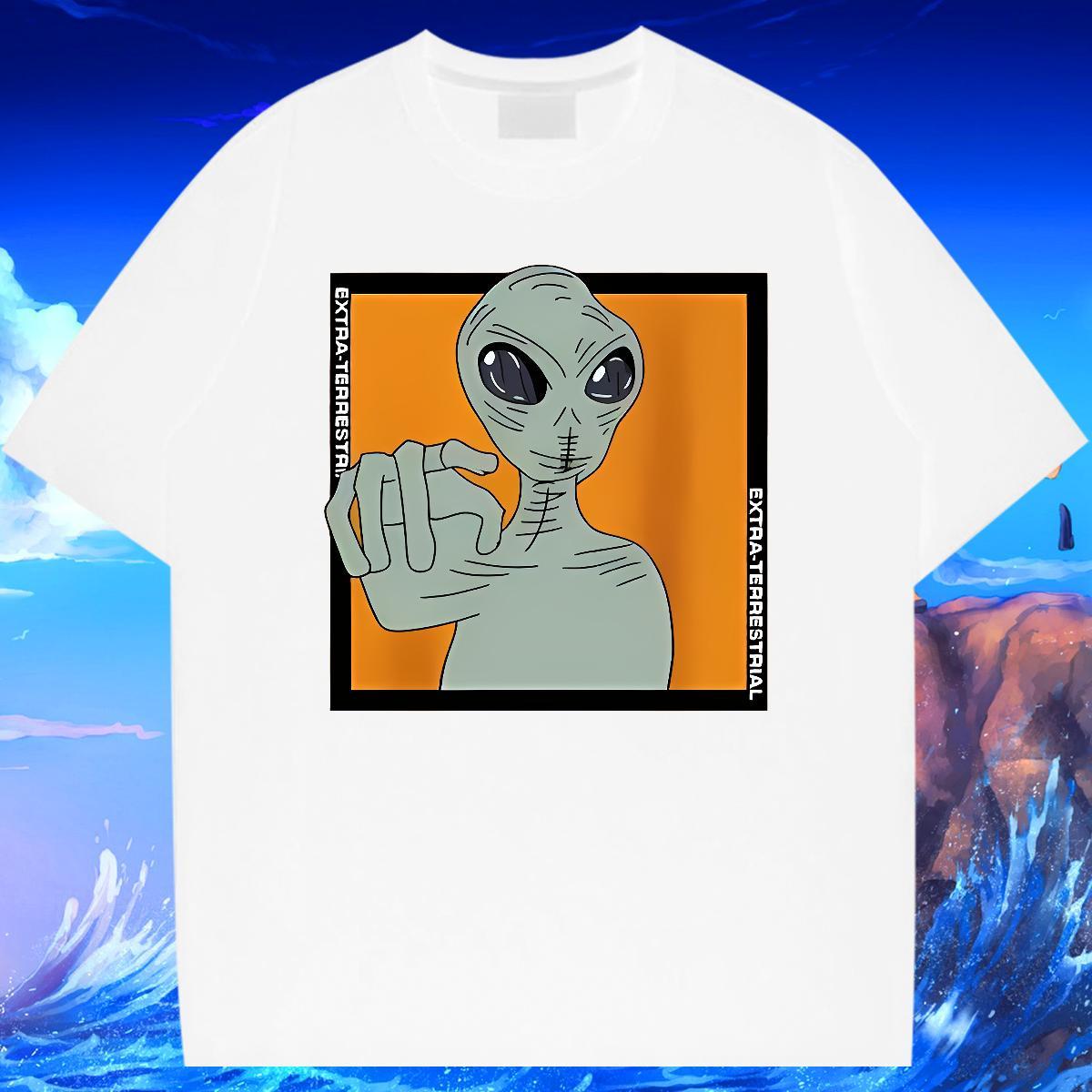 Cool Men Clothes T-Shirt 230g Pure Cotton Daily Outfit ET Custom Print Plus Size Round Neck Short Sleeve 2024 T shirt Tshirts