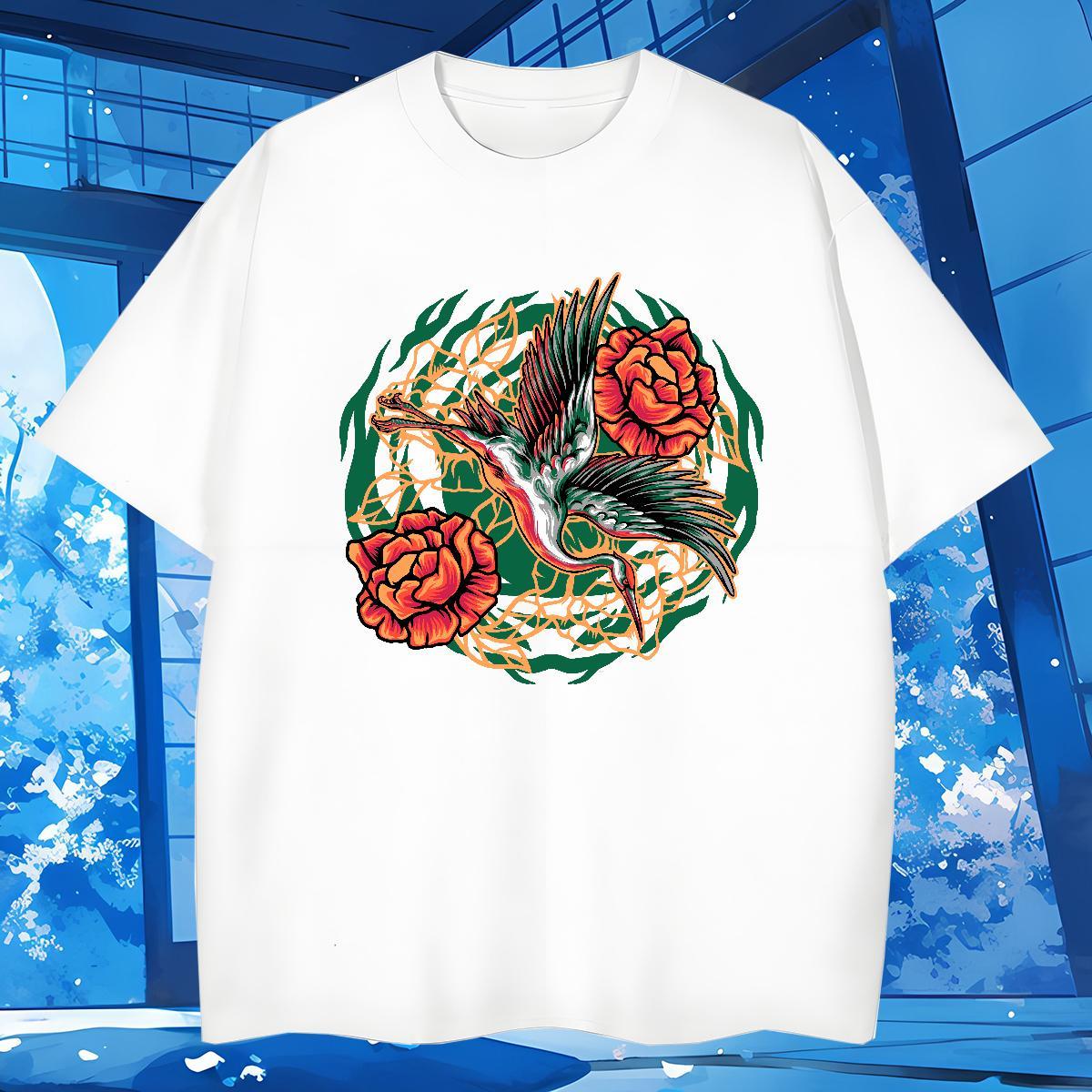 T Shirt For Man 100% Cotton 230g beautiful High Street Hip Hop Breathable Crew Neck Custom Print Plus Size Men Tops Tees Factory Direct Designer Tshir