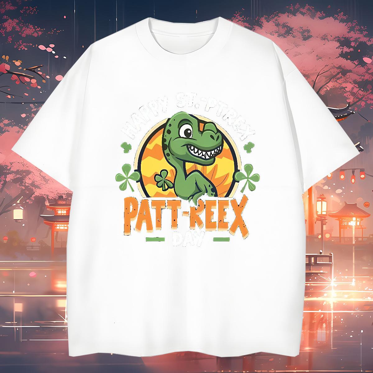 T Shirts Men 230g Cotton dinosaur Hip Hop Short Sleeve Soft Anime Print Couples T Shirts Custom Classic Clothes