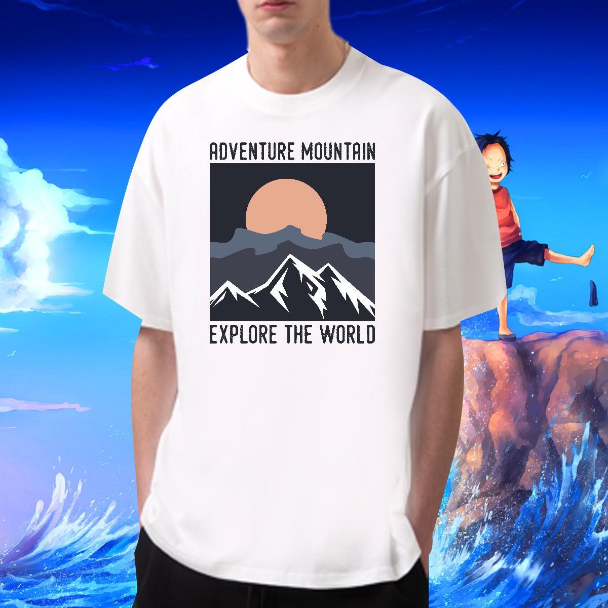 Wholesale Couples T Shirts 230g Cotton Anime Printing Street mountains Cartoon Printing L-4XL Short Sleeve Soft DIY T Shirt For Man Clothes