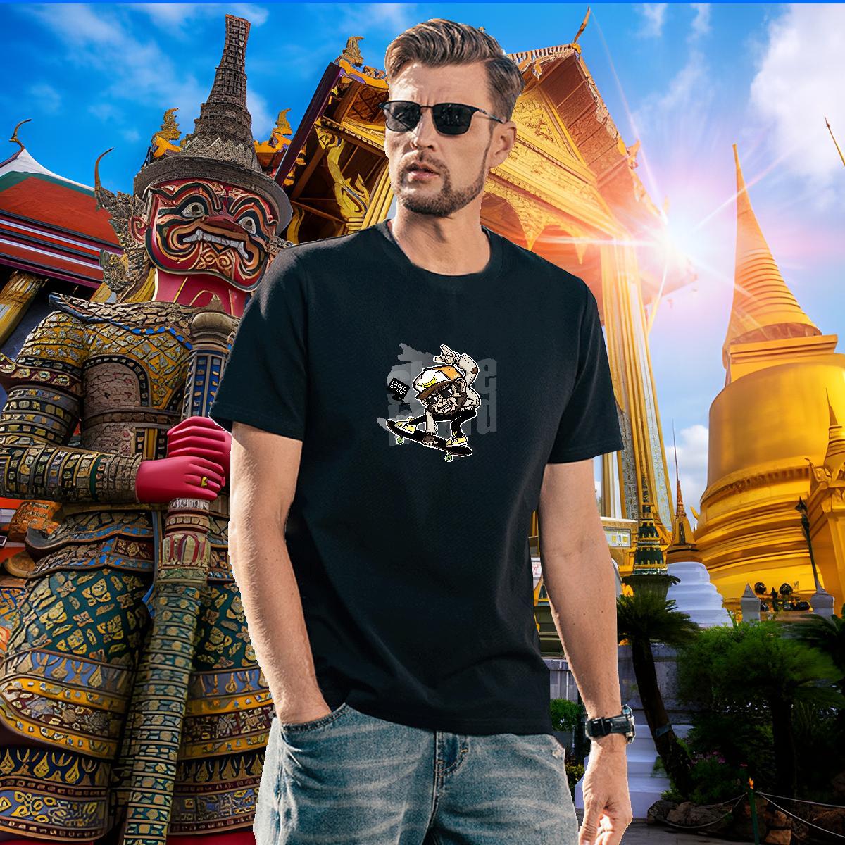 High Quality Tshirts 230g Cotton chimpanzee Man T Shirts Spring Summer Pure Cotton White Plus Size Wholesale Top Tees