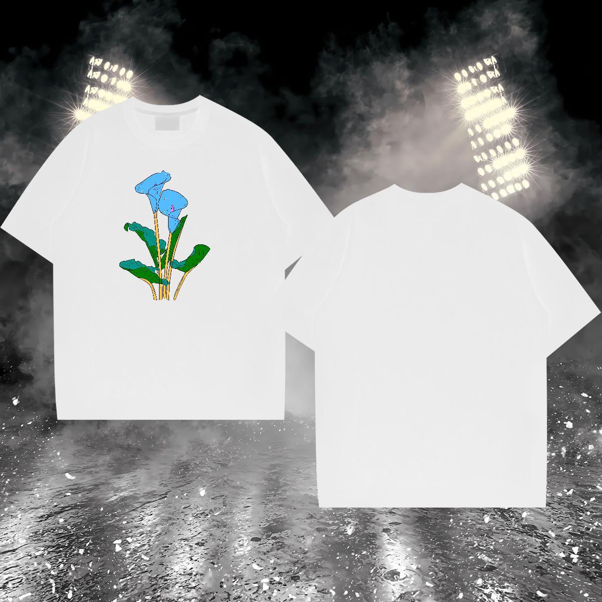 Fashion Man T Shirts 230g Pure Cotton flower Hip Hop Tee Shirt Breathable Crew Neck Classic Tshirt for Man Woman Plus Size Cartoon