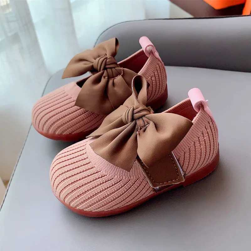First Walkers Bebes Soft Sole Baby Shoes 2023 Spring New Korean Bow Baby Girl Shoes Princess Leather Shoes Breathable Walking Shoes Zapatillas H240805