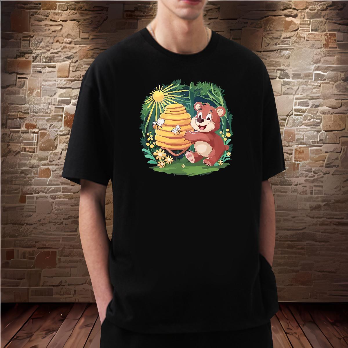 T shirt 230g 100% Cotton bear Daily Wear Crew Neck Breathable Custom Big Size Men Clothes T-Shirt Free Shipping Designer Clothings