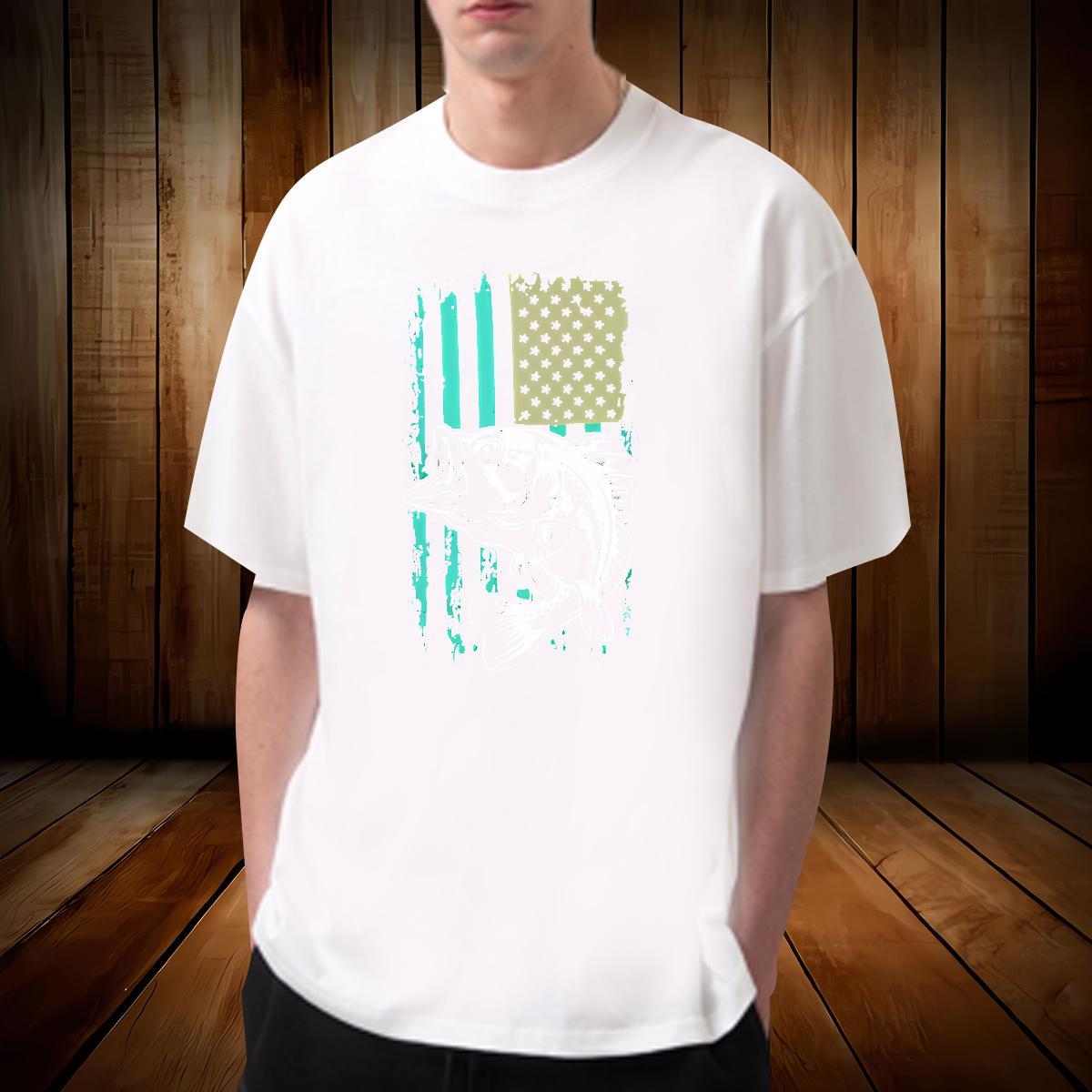 2024 Designer Mens T Shirts 230g 100% Cotton fish Summer Casual Polos Breathable Crew Neck Soft Mens Tshirts Cartoon Printing L-4XL