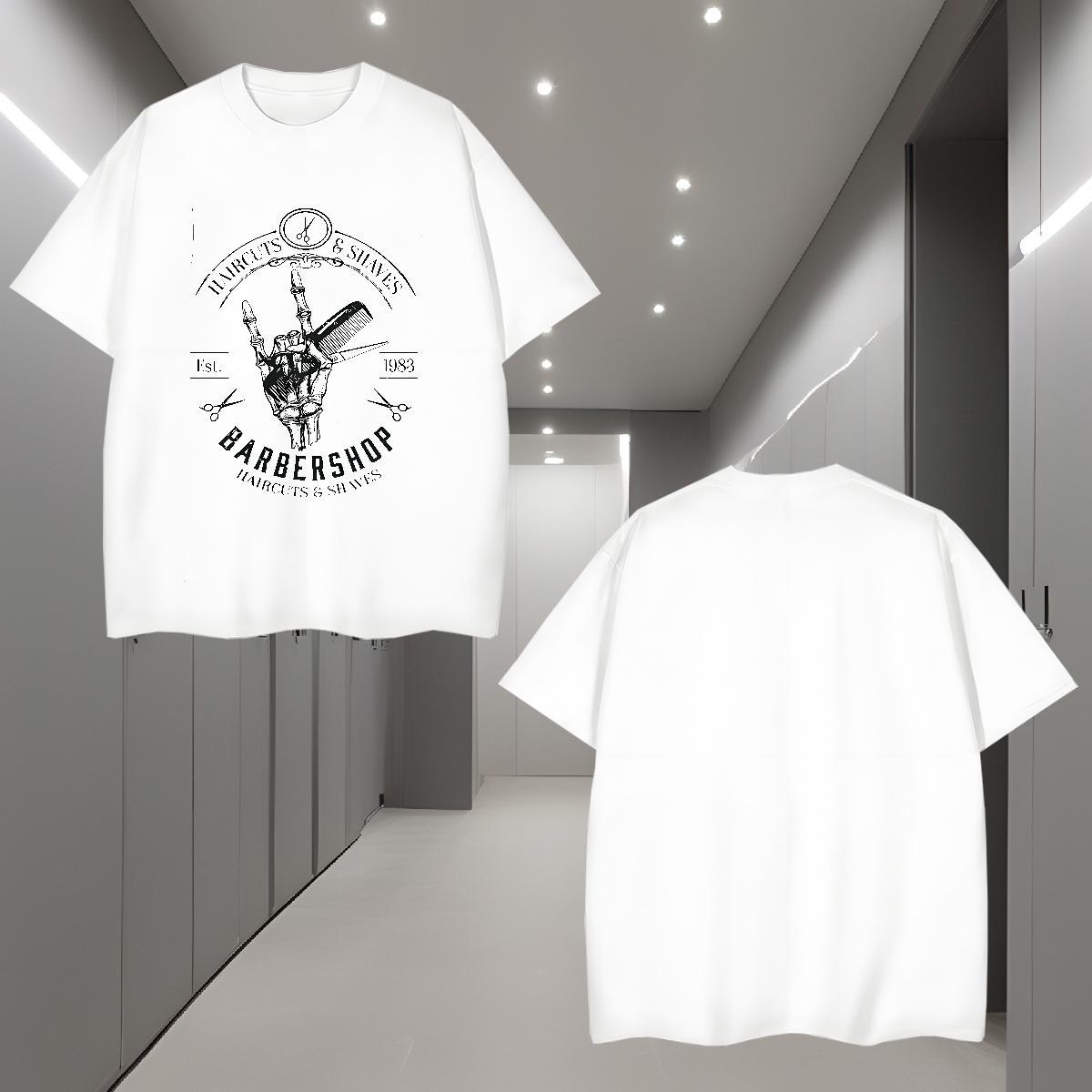 T Shirts Men 230g Cotton hands Beach Crew Neck DIY Printed Tshirt for Man Woman Fashion Designer TOP Quality Tees Shirts