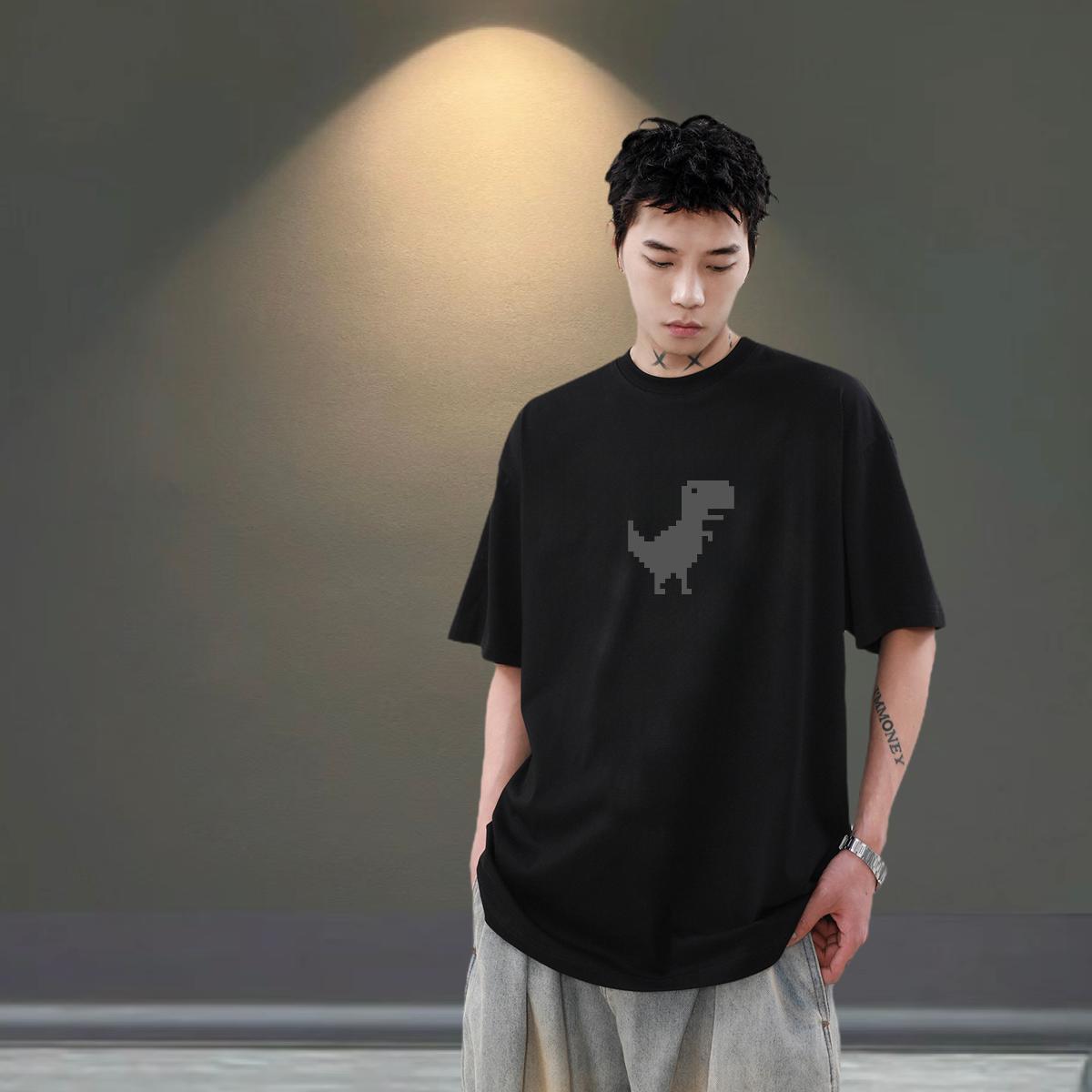 Designer Men Tees 100% Cotton 230g High Street Hip Hop dinosaur Oversized Pure Cotton New Designer Men T Shirts Tops Shirt