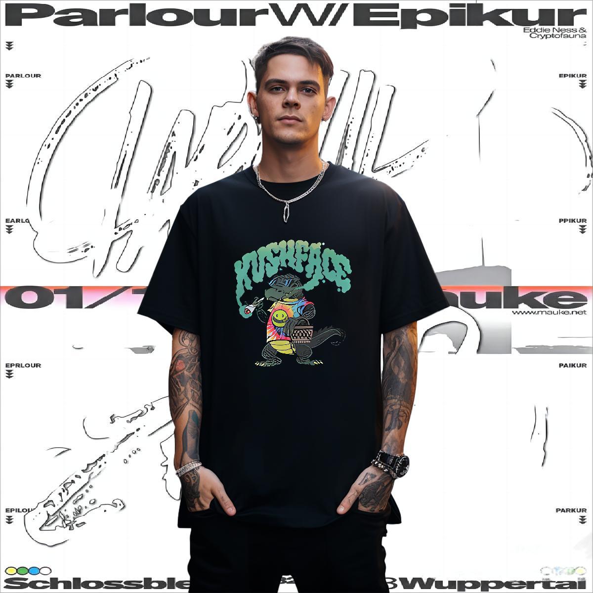 Mens T Shirts 230g Cotton dinosaur Anime Printing Street Breathable Short Sleeve Oversized Men Tshirts New Designer Loose Tops