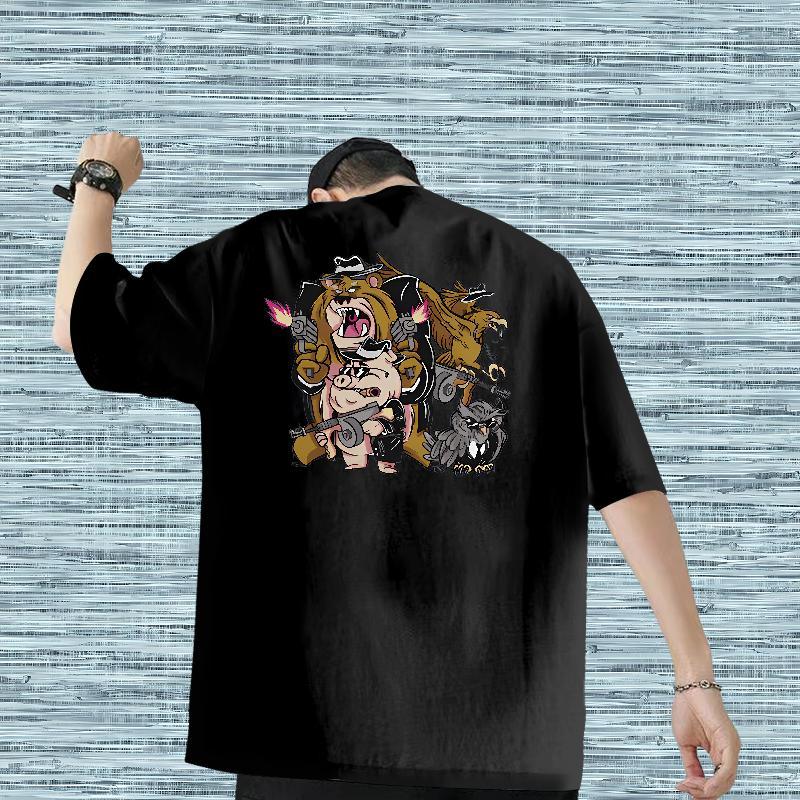 Brand Mens T Shirts 230g 100% Cotton Summer Casual Tees Shirts Breathable Crew Neck Designer Tshirts Anime