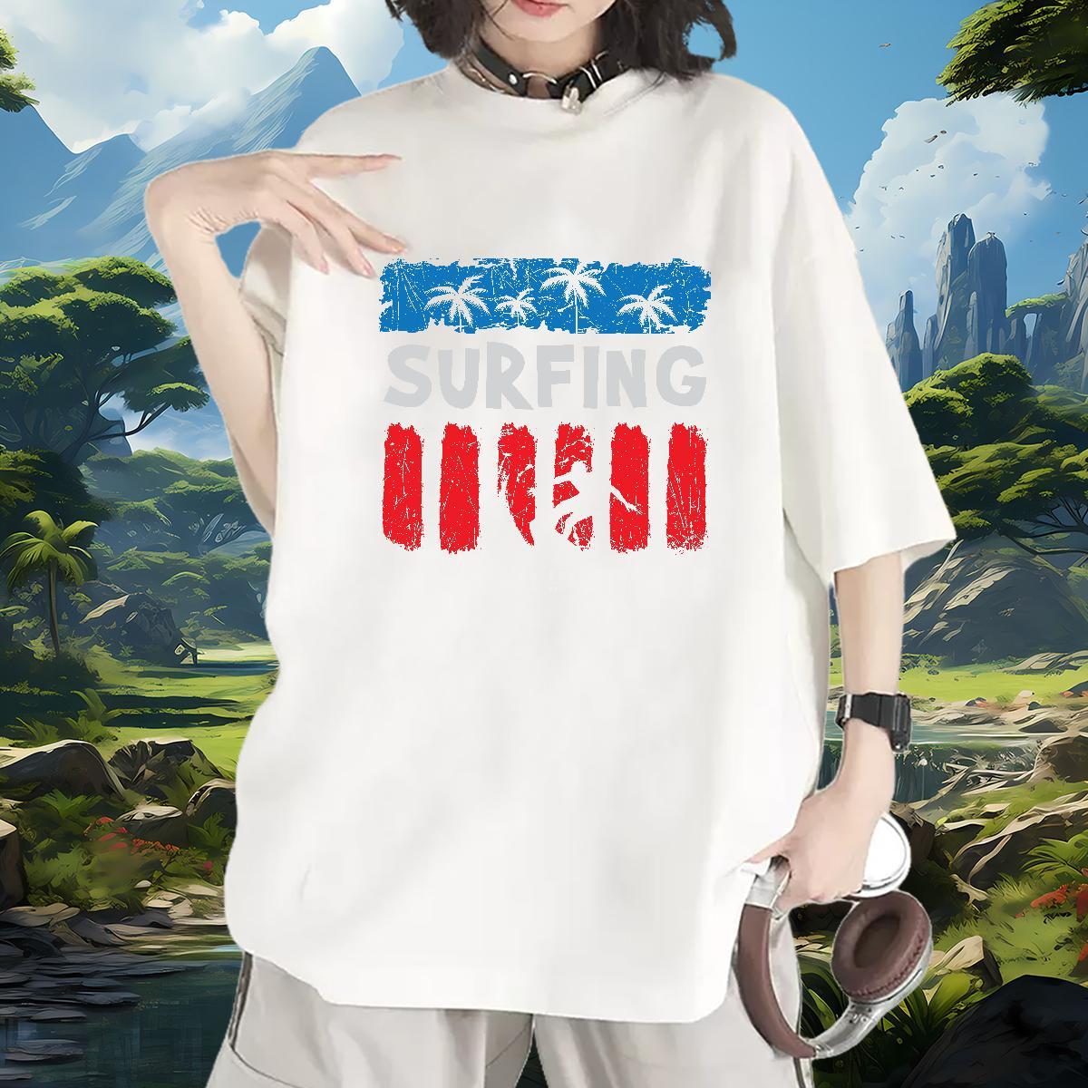 5A T shirt Crew Neck Women Tshirts Floral Print tree Sport 230g 100% Cotton Casual New Polos