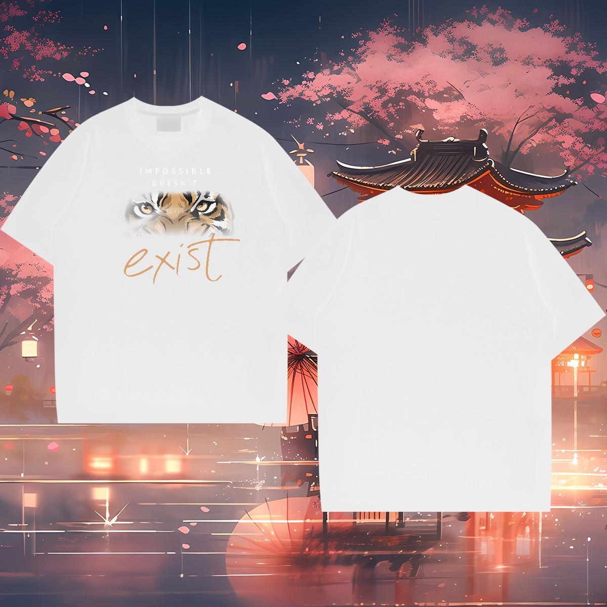 Stylist T Shirts Men 230g Cotton tiger Outdoor Tee Shirt Short Sleeve Soft Comfortable Men Tops Tees DIY Anime