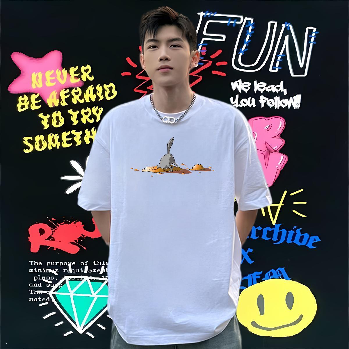 Fashion Casual Men T Shirts 230g Pure Cotton Dog Street Casual Polos Breathable Free Shipping Men Clothes T-Shirt DIY Printed
