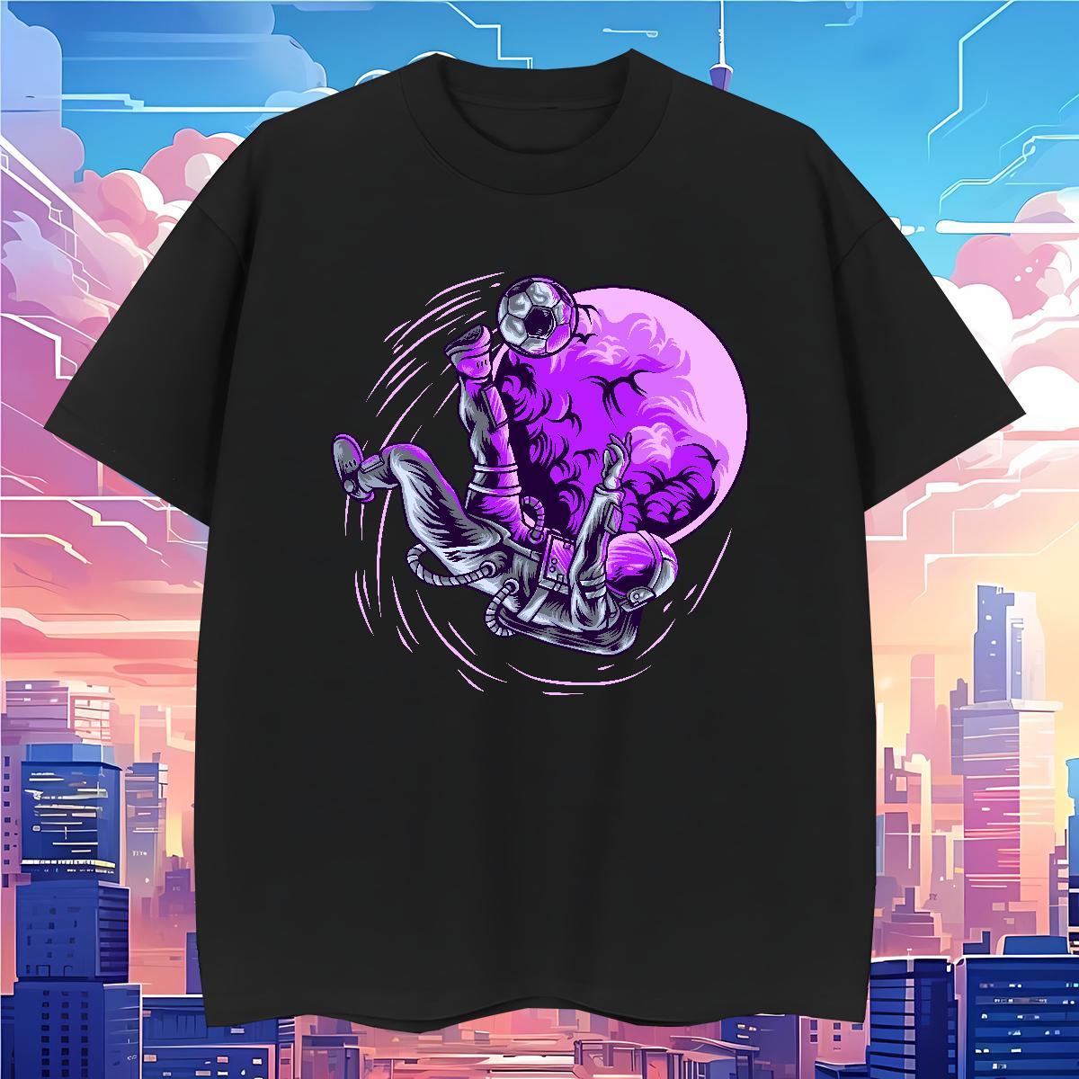 Mens T Shirts 230g 100% Cotton spaceman Street Casual Crew Neck Custom Anime Tshirts Factory Direct Designer Tops Tees