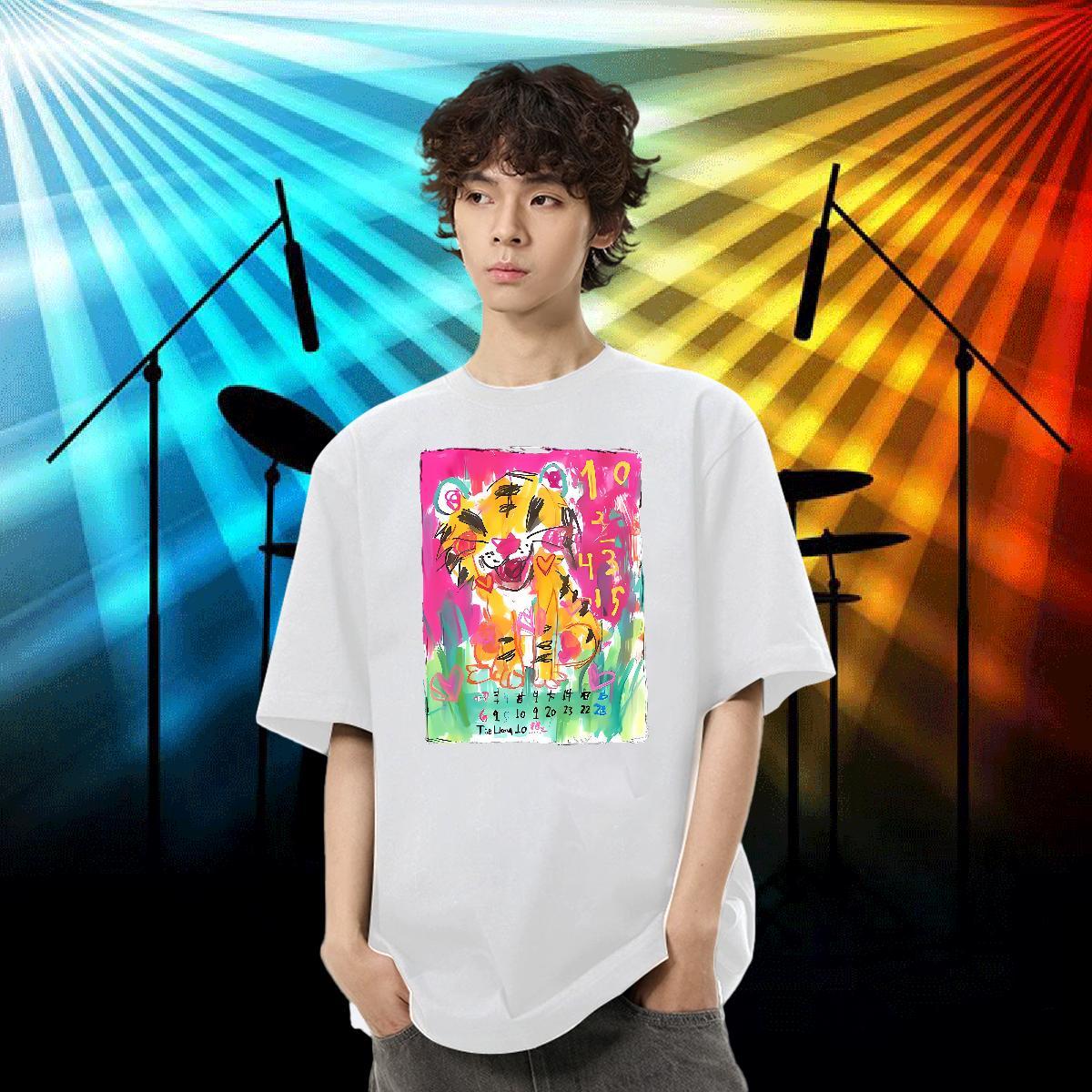 2024 Designer Man T Shirts 230g 100% Cotton tiger Hip Hop Clothings Breathable Wholesale Men Tops Tees Plus Size Cartoon