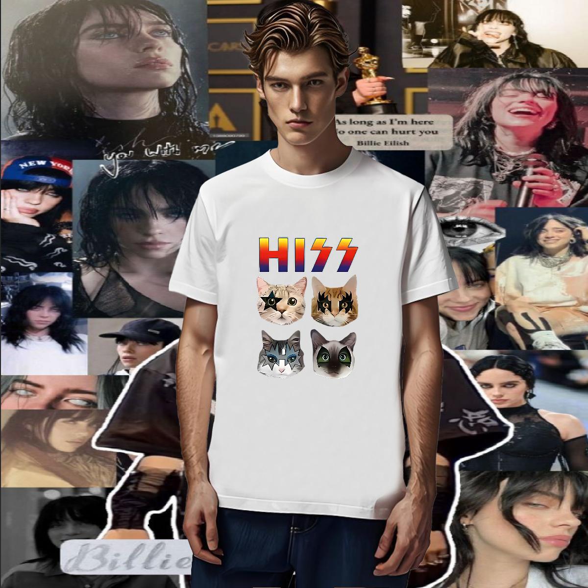 Fashion New T-Shirts 100% Cotton 230g cat Daily Wear Tee Shirt O-Neck Short Sleeve Brand Men Tshirts Black White