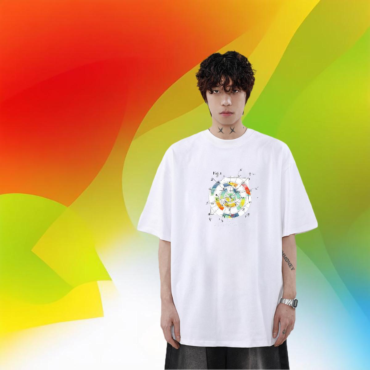 Wholesale Mens Tshirts 230g Pure Cotton Hip Hop math Asian Size Short Sleeve Soft Fashion Designer T Shirts Men Wear