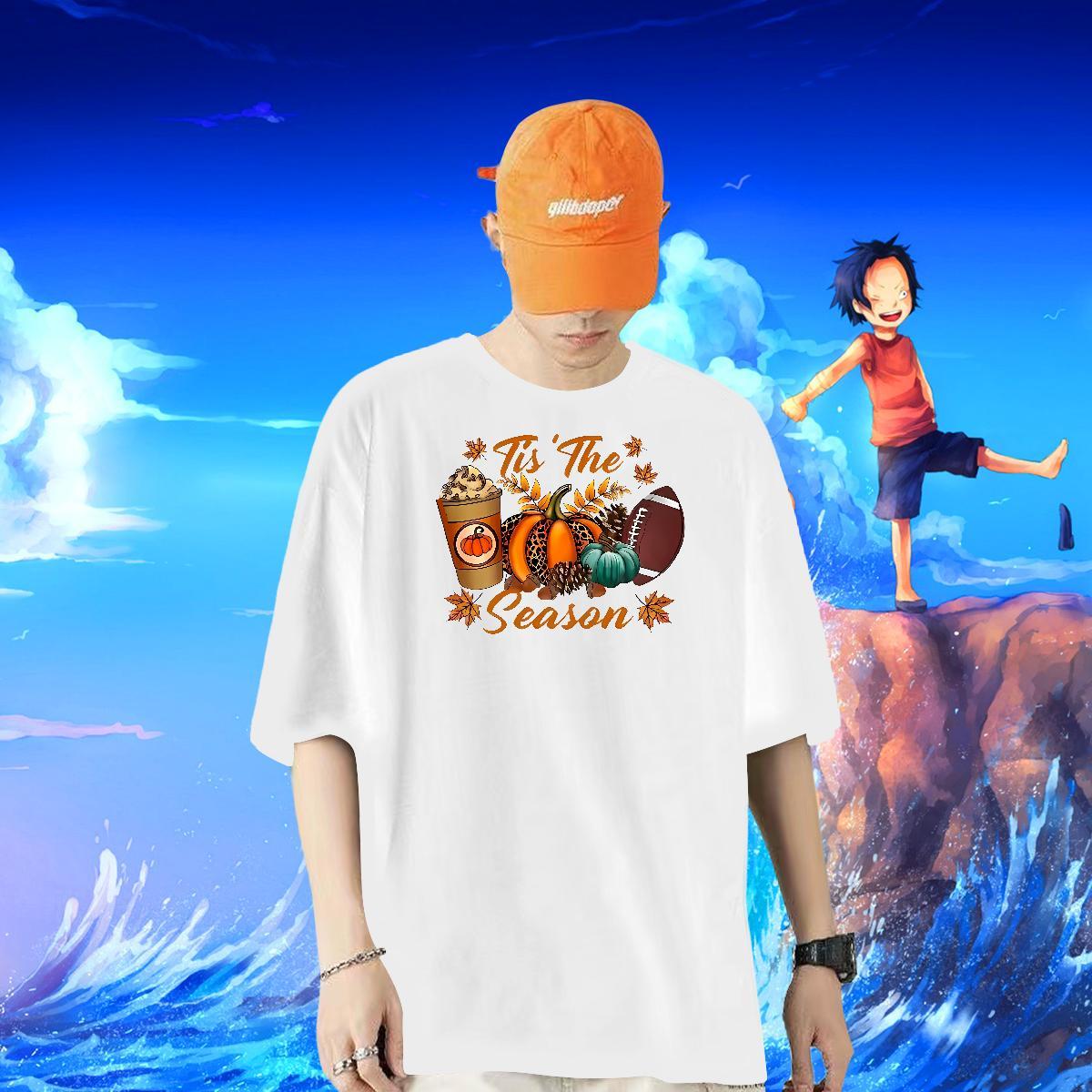 Fashion T Shirt For Man 230g 100% Cotton pumpkin Anime Printing Street Clothes Breathable TOP Quality Tshirts Plus Size Cartoon