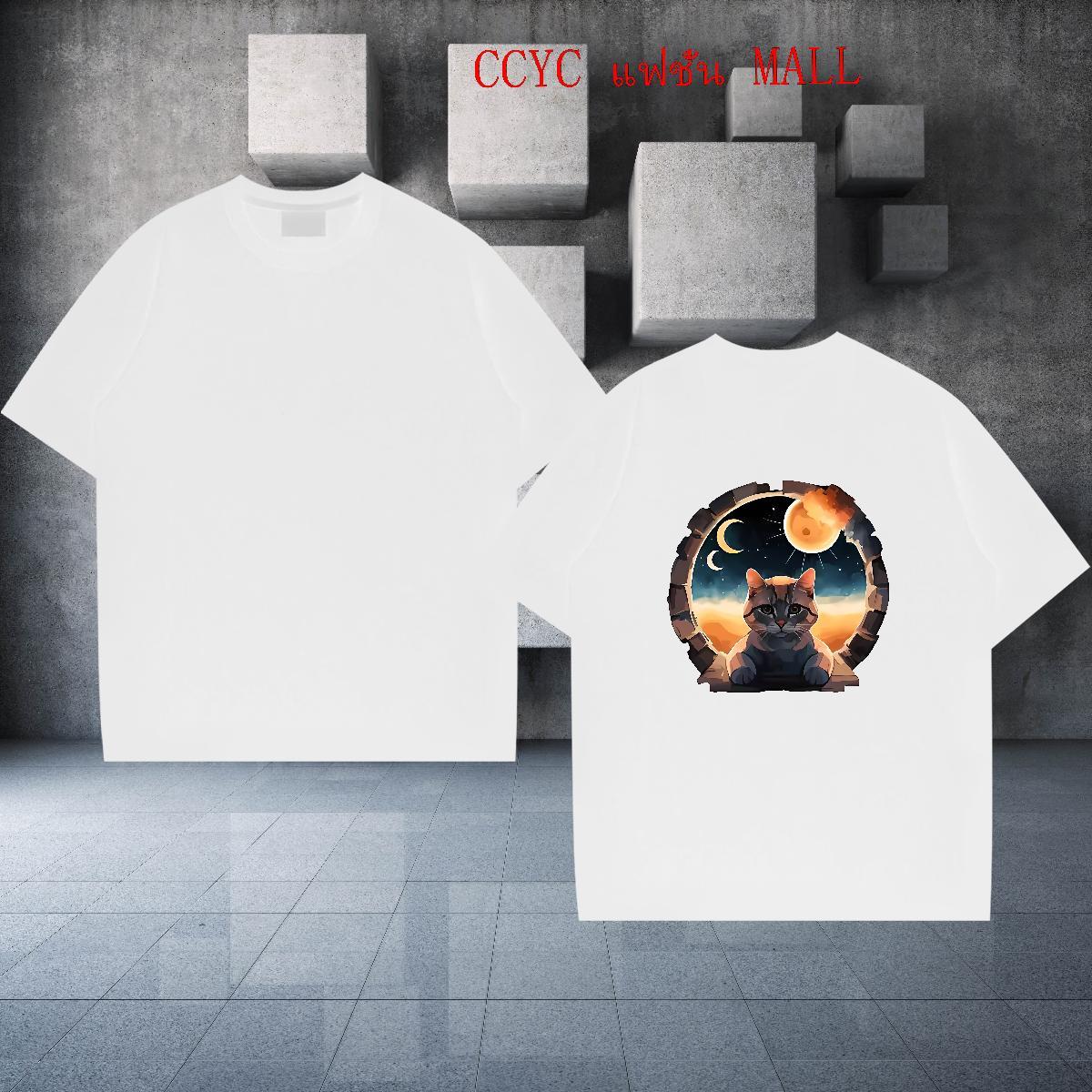 2024 DIY Mens T Shirts 230g Cotton Spring Summer Wear Crew Neck Breathable Comfortable Men Tops Tees Floral Print
