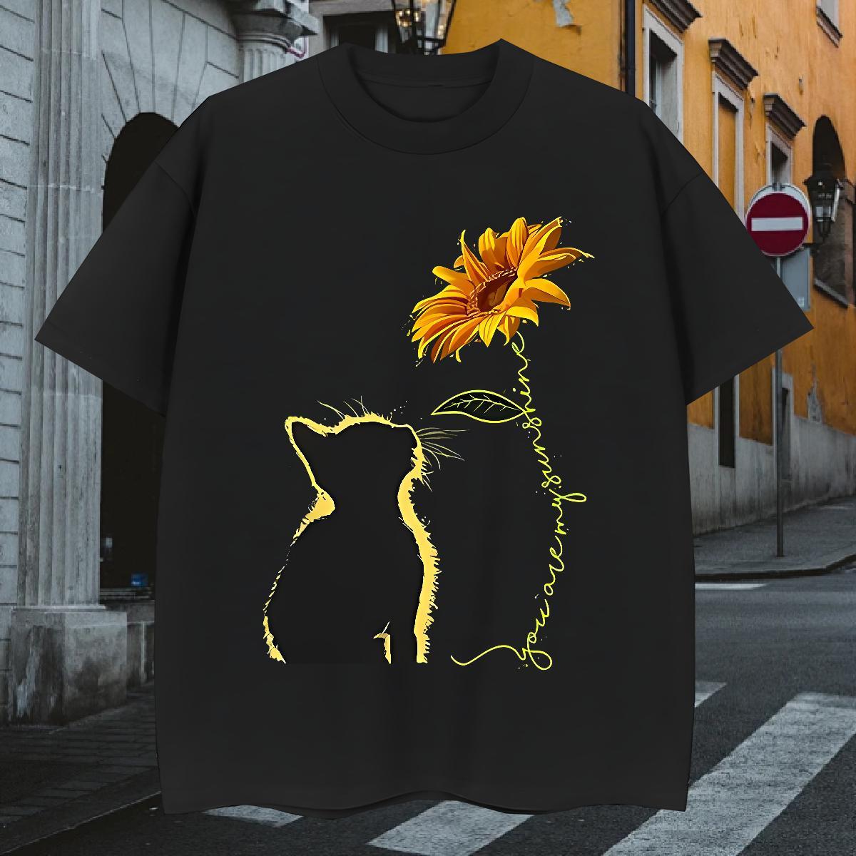 T-Shirts 230g 100% Cotton cat Beach Breathable Short Sleeve White Plus Size Men Tshirts Fashion Casual Unisex Polos