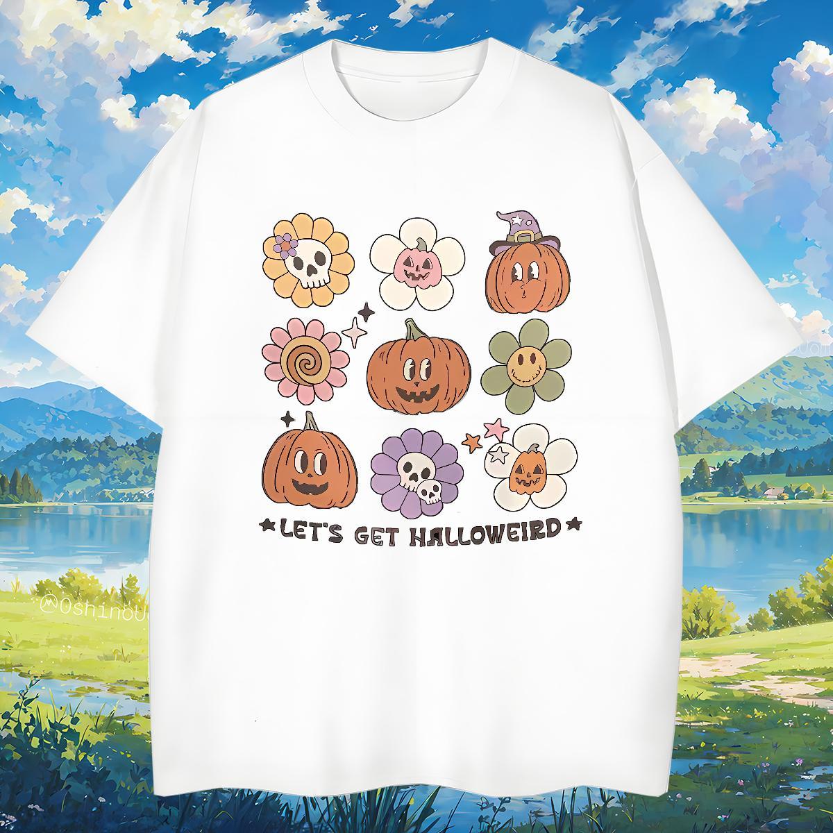 T-Shirts for Men 230g Pure Cotton pumpkin Spring Summer Short Sleeve O-Neck Cartoon Print Men Tshirts Wholesale Cool Tees