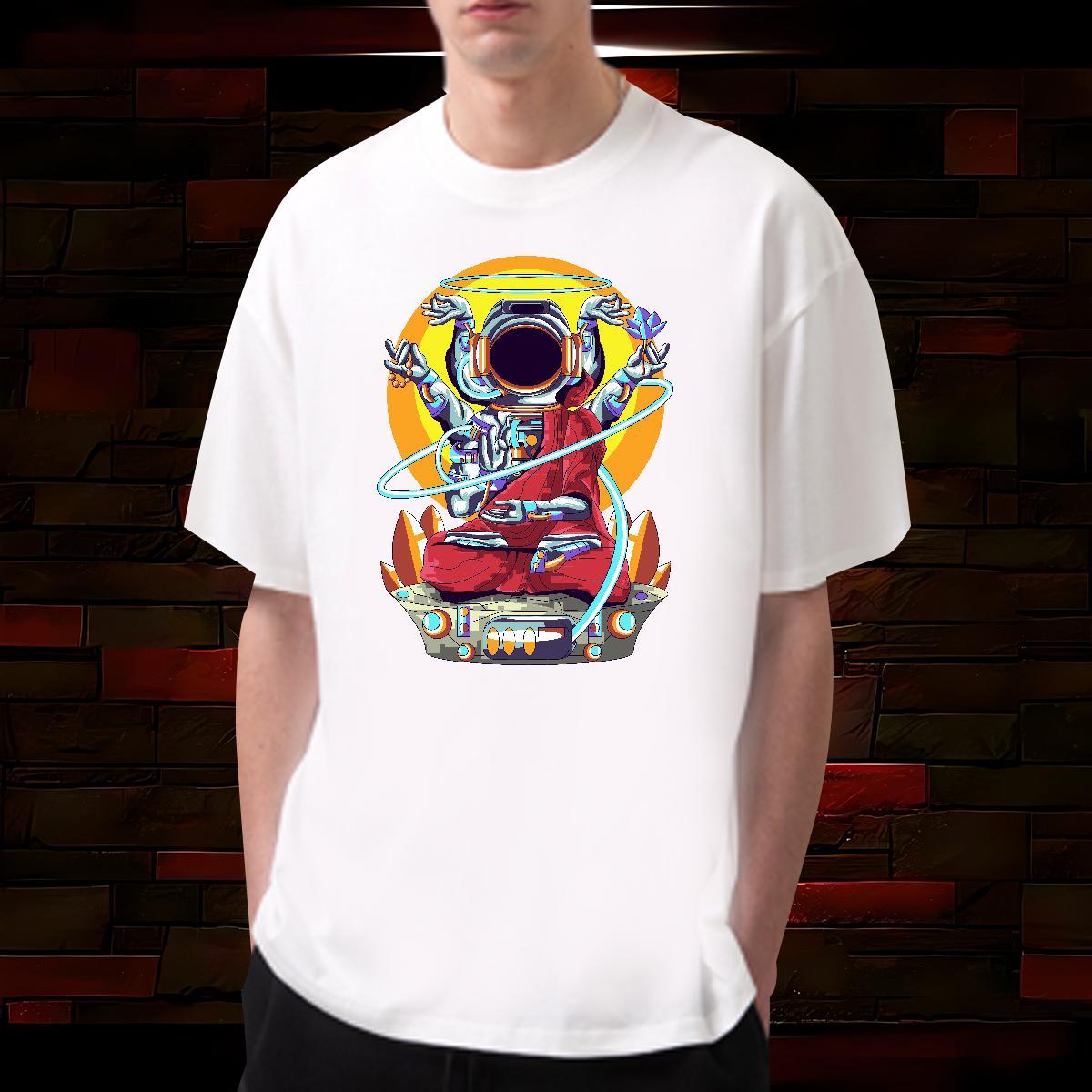 Man T Shirts 100% Cotton 230g universe Casual Daily Wear Breathable Soft Skull Mens Tshirts Designer Fashion High Quality Tees