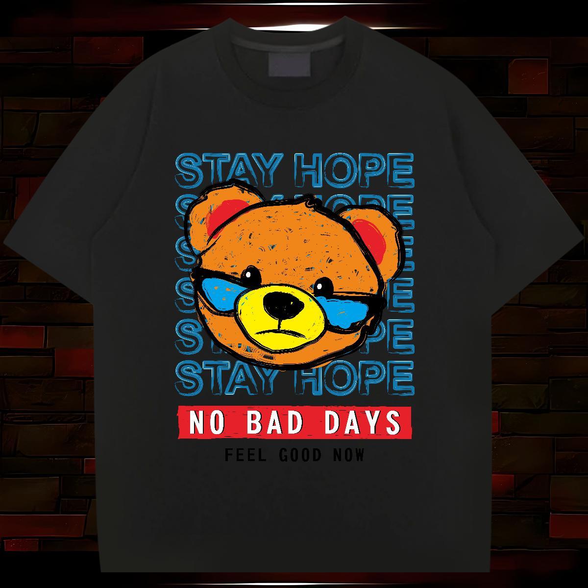 Men T Shirts 230g Cotton bear Sports Casual Breathable Anime Men Tops Tees Factory Direct Soft Tee Shirt