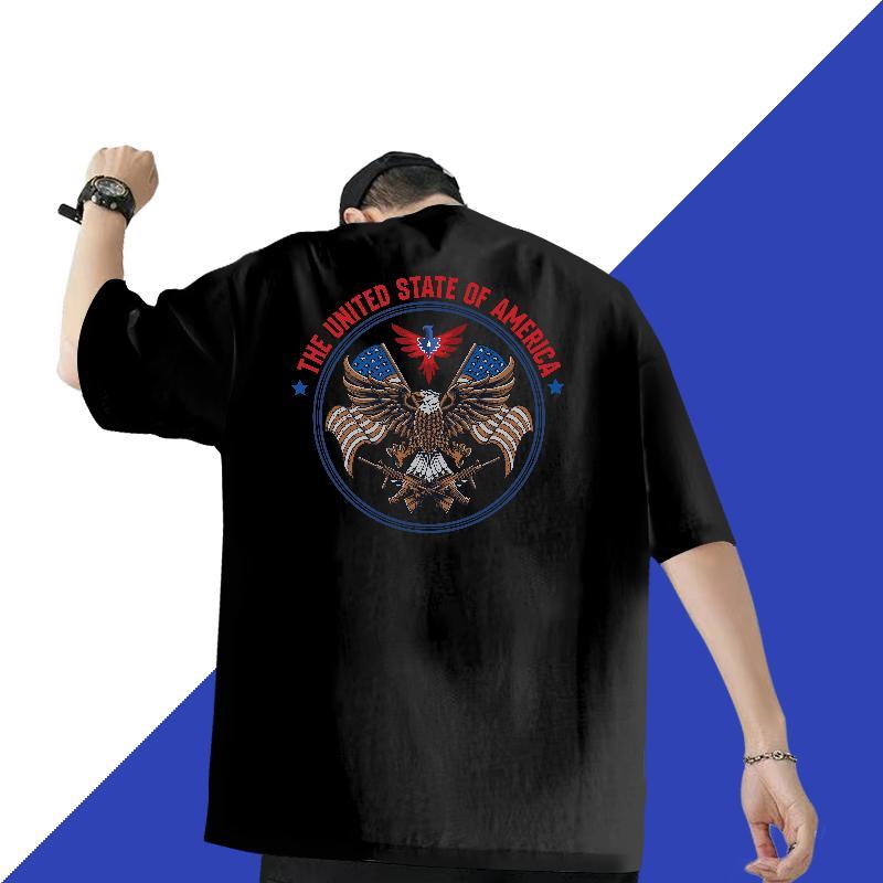 Factory Direct T Shirts Men 230g Pure Cotton cool Hip Hop Polos Crew Neck Breathable Wholesale Men Tshirts Custom Print Plus Size