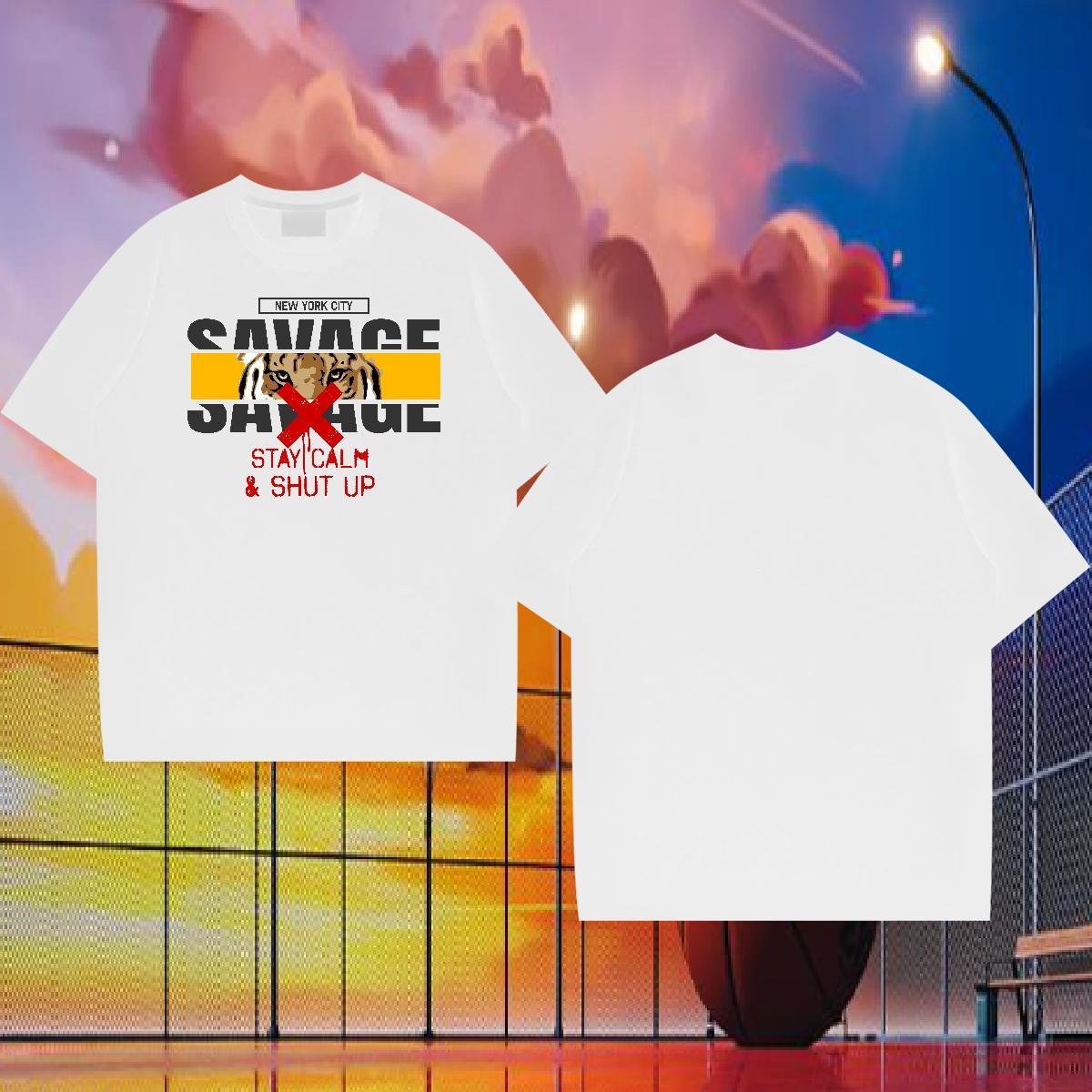 2024 Designer T shirt 230g 100% Cotton Daily Wear Tops Breathable Short Sleeve Loose Fit Men Clothes T-Shirt Skull