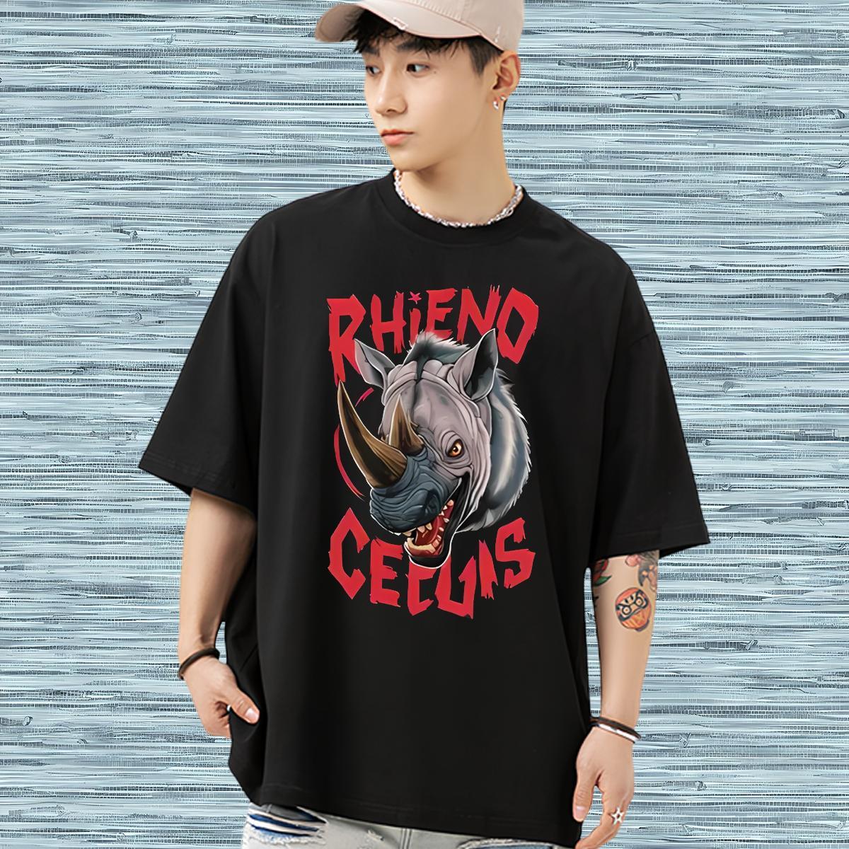 Designer Fashion T shirt 230g 100% Cotton Spring Summer Tees Breathable Short Sleeve Free Shipping Men Tops Tees Black Oversized