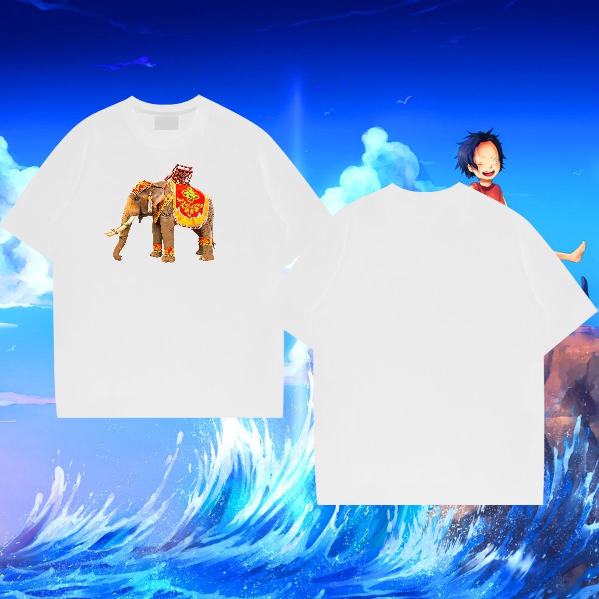 TOP Quality Tshirt for Man Woman 230g 100% Cotton Casual Daily Wear elephant Customized Print Breathable Short Sleeve New Arrival T-Shirts Tops