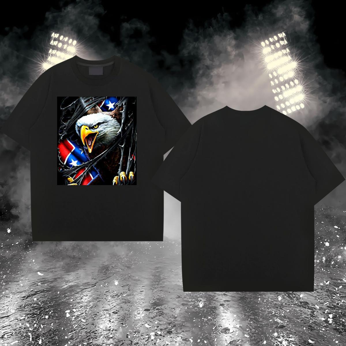 Loose Couples T Shirts 230g Pure Cotton eagle T Shirts Men Sport Breathable Crew Neck Customized 2024 New Top Tees