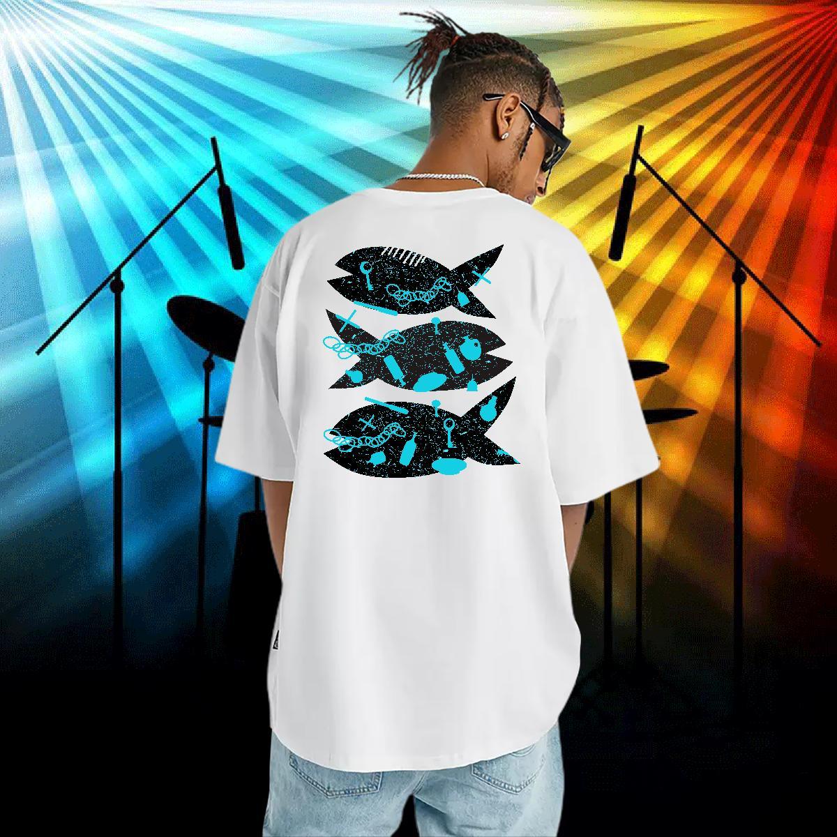 Designer Fashion Man T Shirts 230g Cotton fish Daily Outfit Tshirts Breathable Soft Men Clothes T-Shirt Floral Print