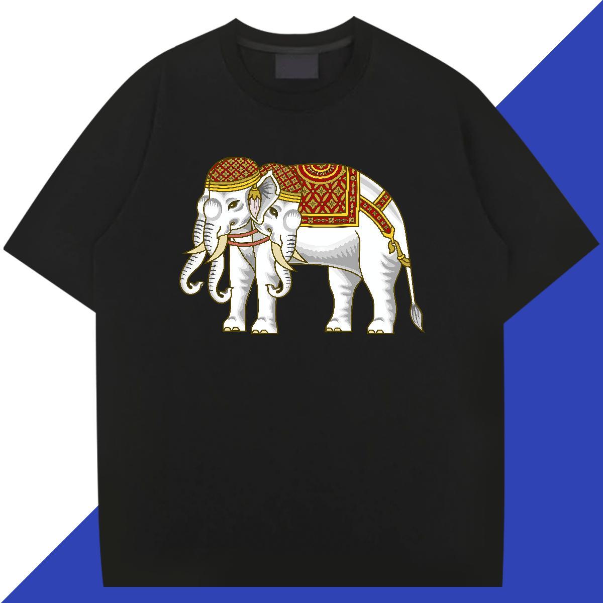 Stylist Man T Shirts 230g 100% Cotton elephant Casual Beach Clothes Round Neck Short Sleeve Popular Men Tees DIY