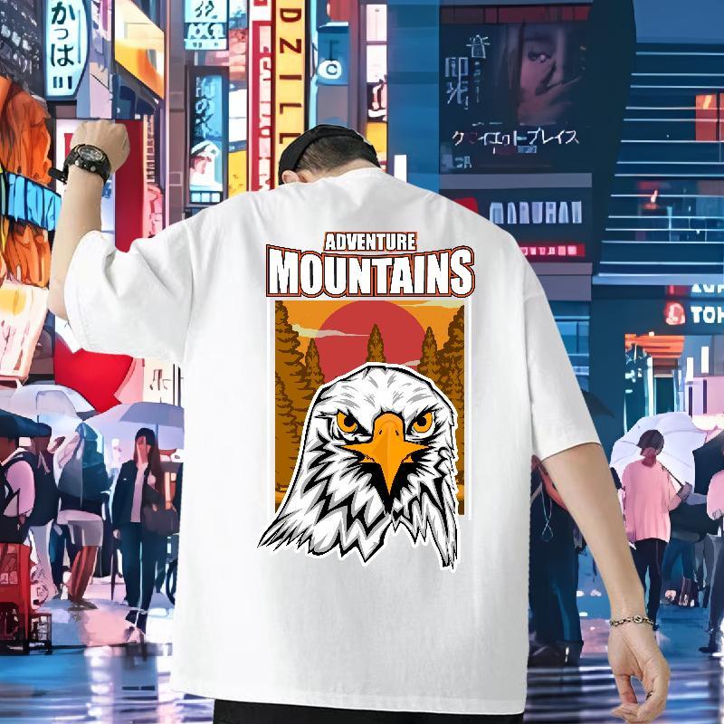 2024 New T-Shirts 230g Pure Cotton eagle Street Tees Short Sleeve Soft Designer Tshirt for Man Woman Plus Size Cartoon