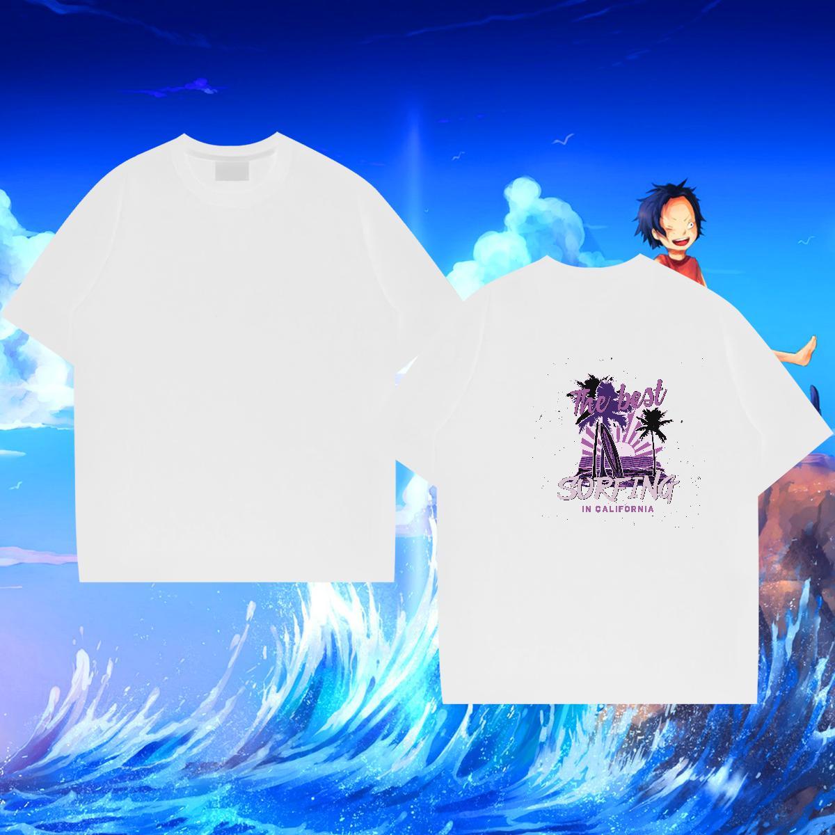 Brand T-Shirts for Men 230g Pure Cotton tree Beach Tops Breathable Short Sleeve Designer Men Tshirts Oversized