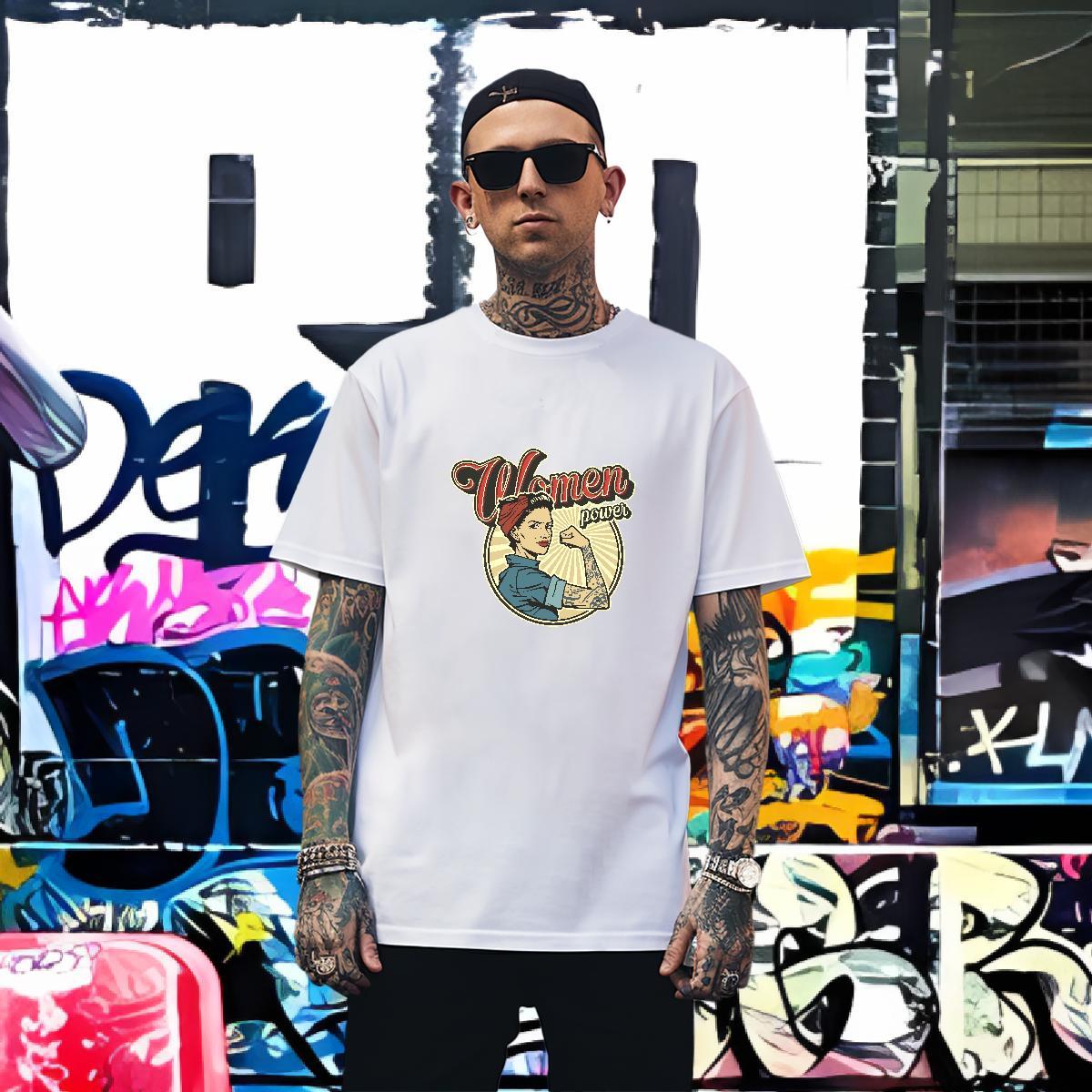 Man T Shirts 230g Cotton portrait Hip Hop Street Breathable Soft Oversized 3XL 4XL Men Tees Classic Casual TOP Quality Polos