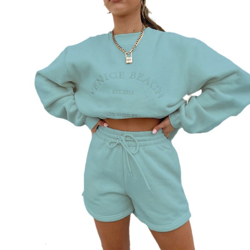 2024 Autumn/Winter Women's New Style Letter Embroidered Fleece Thickened Loose and Versatile Casual Hoodie Set