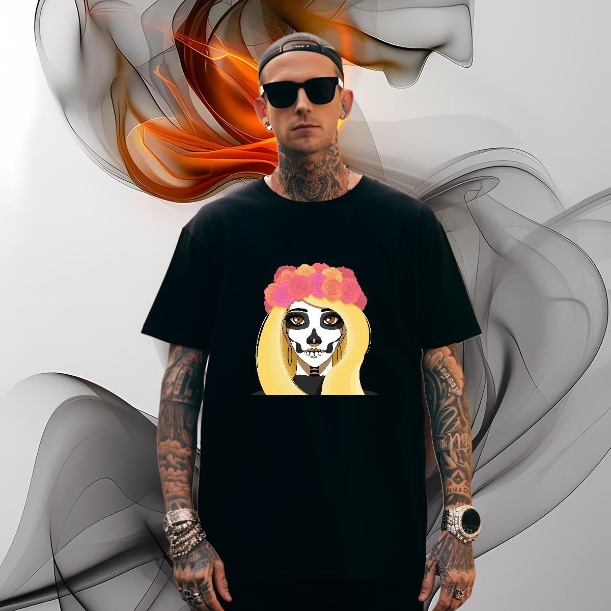 Mens T Shirts 230g 100% Cotton portrait Beach Breathable Short Sleeve DIY Printed Men Tops Tees DIY Customized Comfortable Top Tees