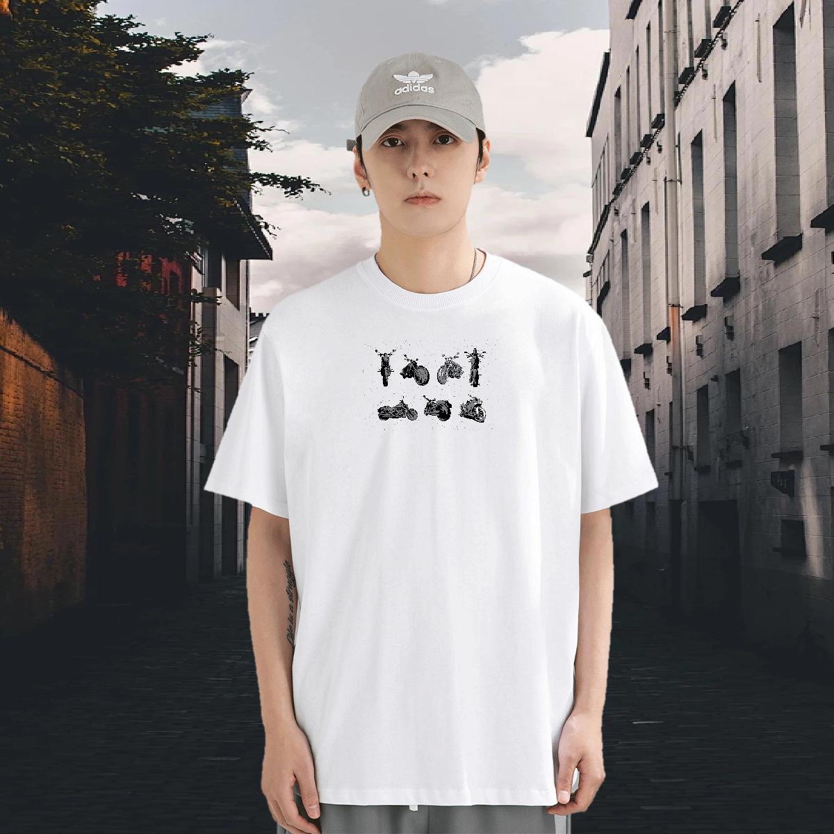 Designer Couples T Shirts 230g 100% Cotton Beach Motorcycle Black Oversized Crew Neck Brand Men T Shirts Tops