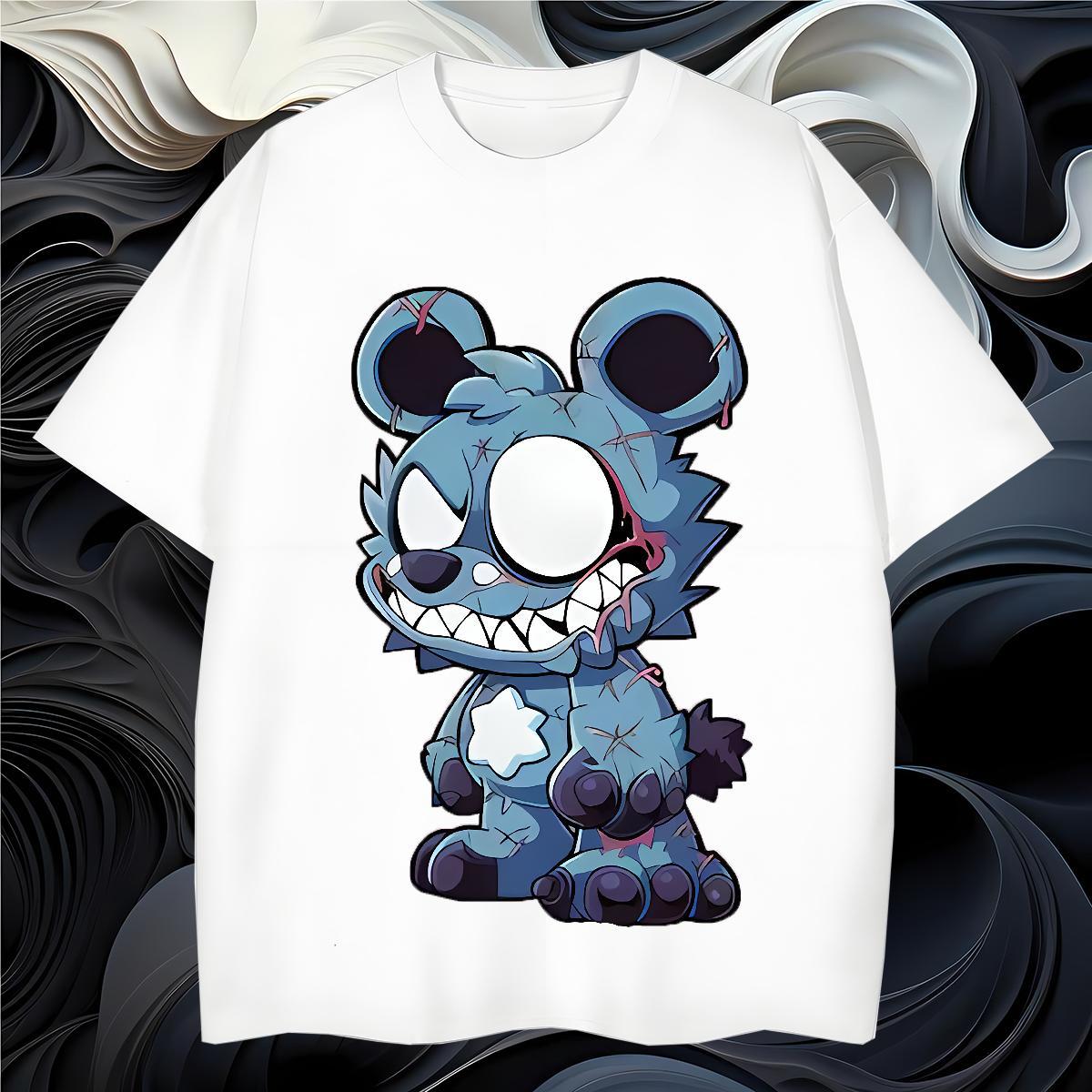 Man T Shirts 230g 100% Cotton bear High Street Hip Hop Pure Cotton Custom Printing Couples T Shirts Designer Free Shipping Wear